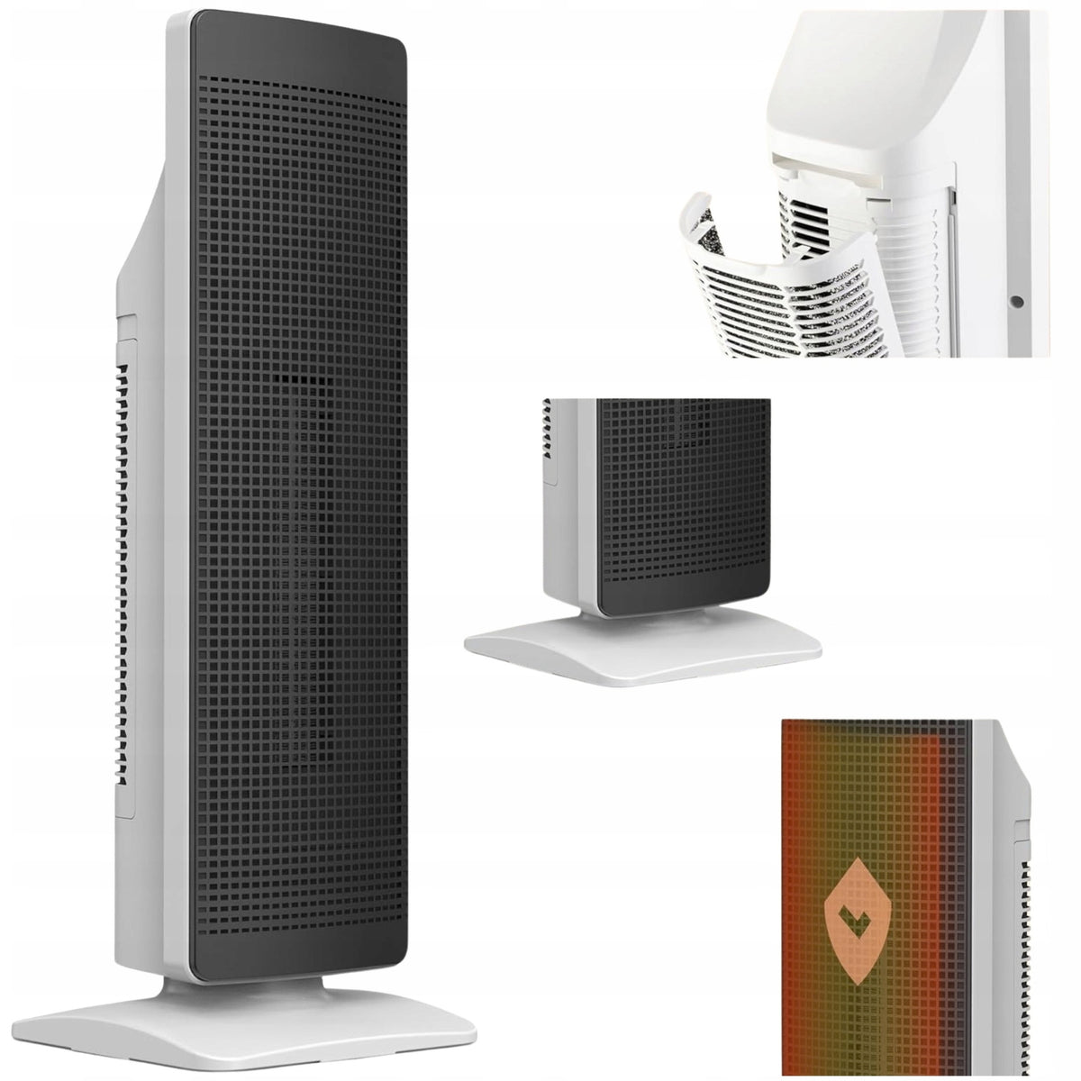 Heat Fan Energy Saving Electric Heater 2000W Quiet White