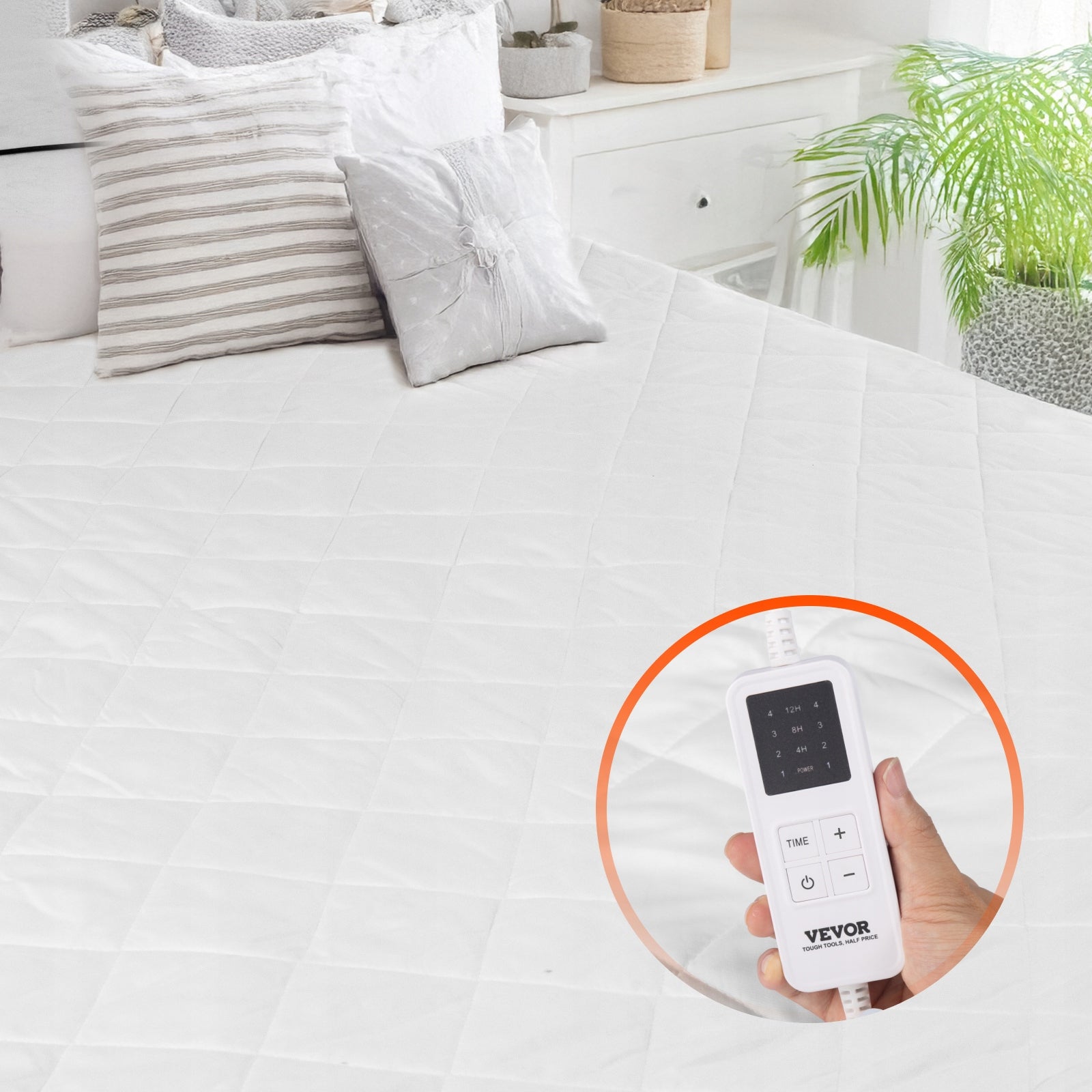 Heated Mattress Pad 150 x 80 cm Electric Bed Warmer with Timer Auto Off