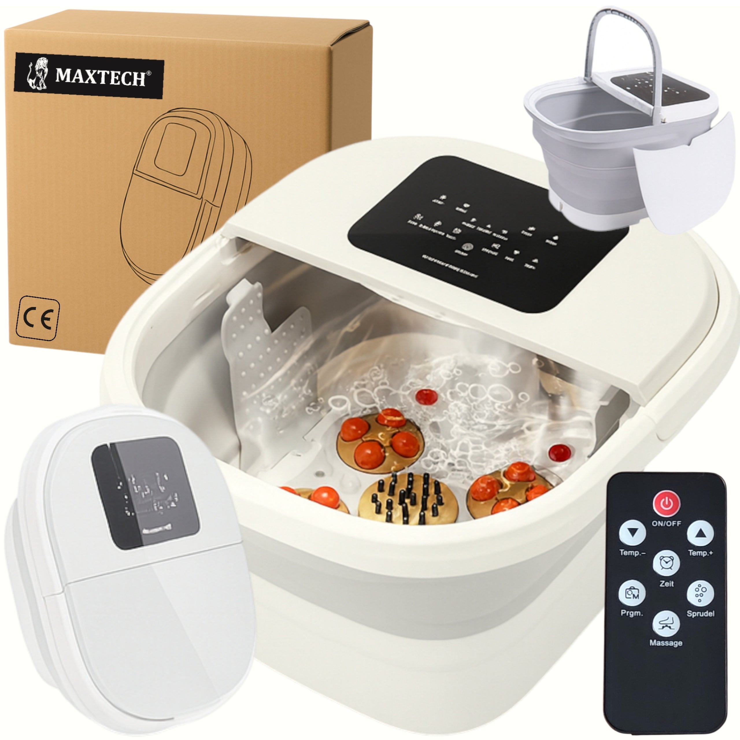 Heated Water Foot Massager Folding Hydromassager with Shiatsu-Pilot