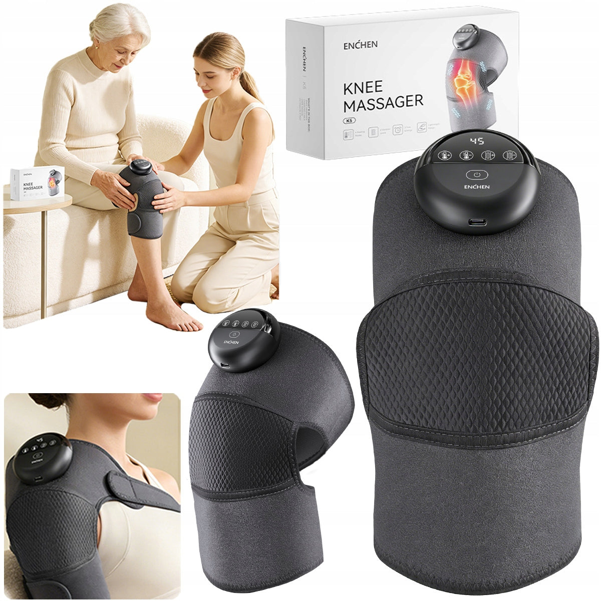 Heated knee massager elbow shoulder JEEBACK K5 massage device