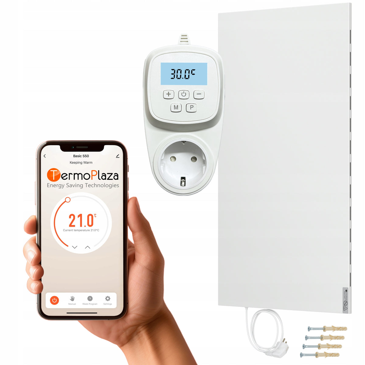 Heater Polish with thermostat 550W (9-14m) convector heating panel WiFi