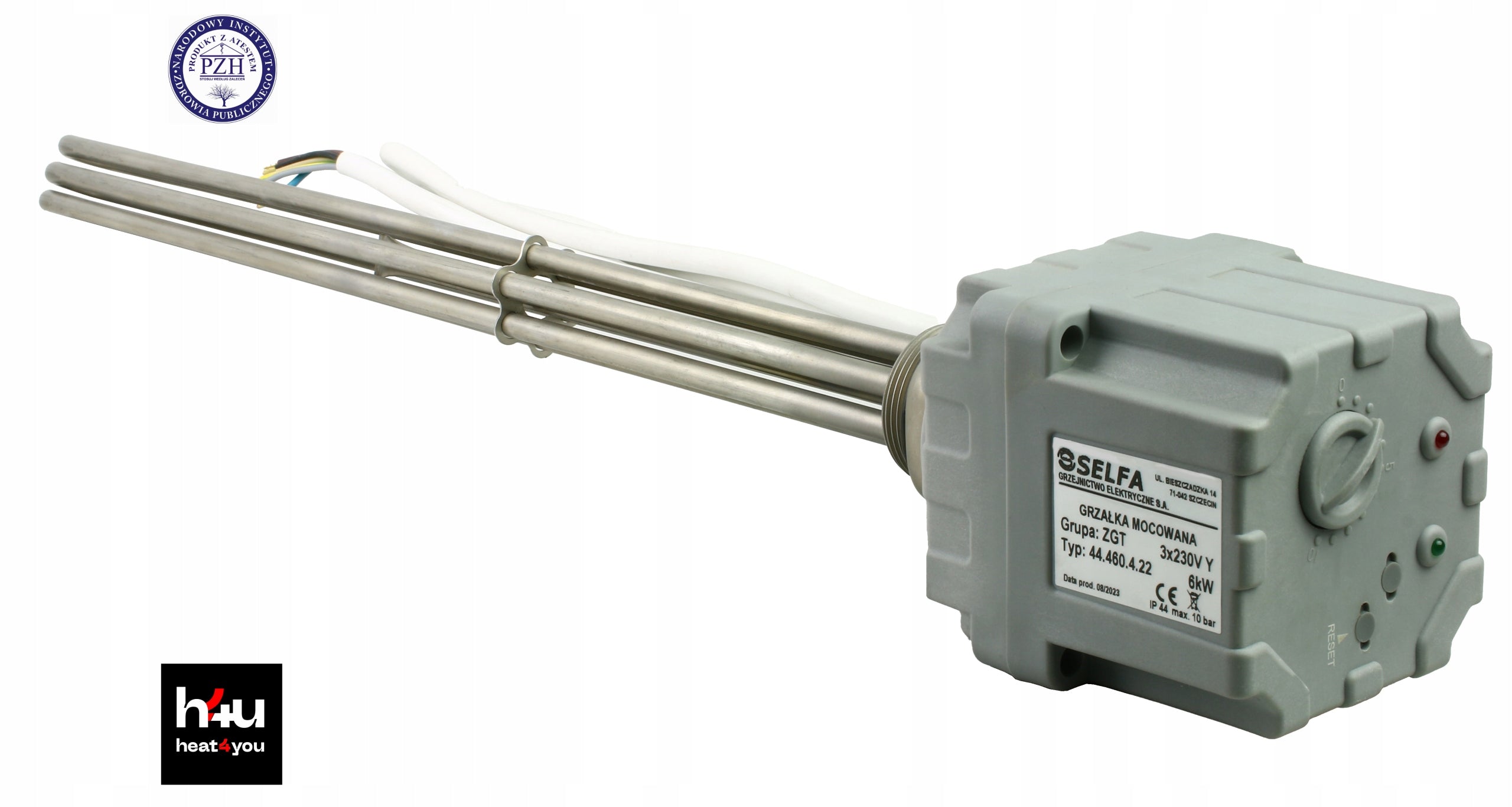 Heater for boiler ZGT 6,0 kW 6/4” with thermostat SELFA stainless Packaging status original