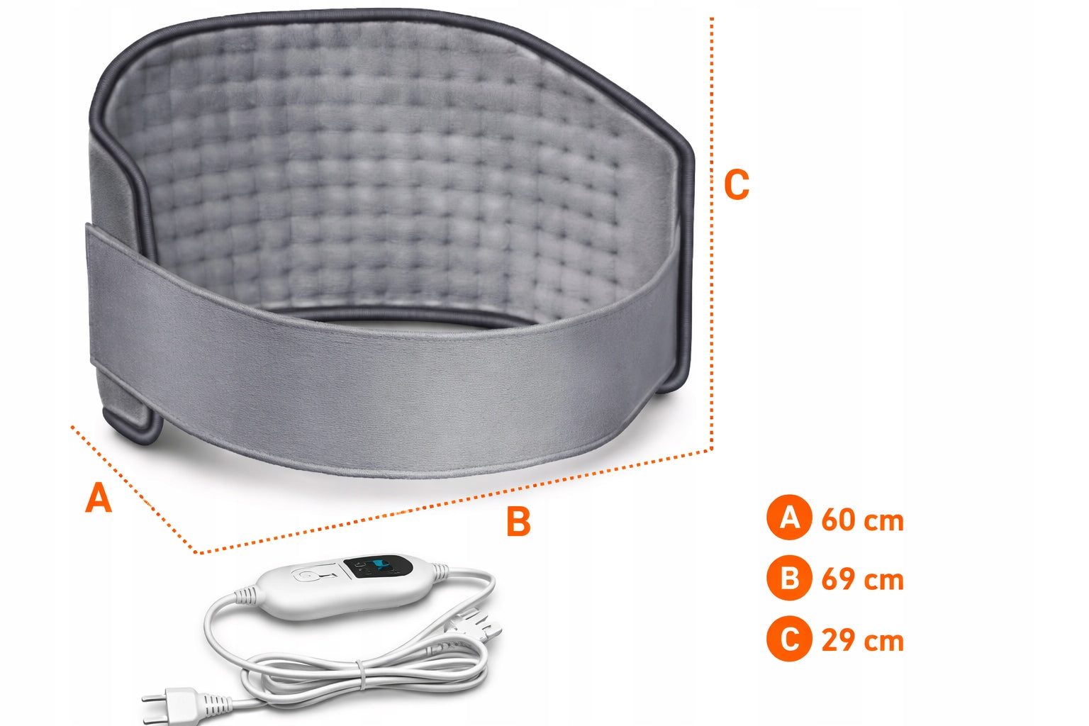 Heating Belt Electric Heating Cushion Abdominal and Back Heater GREY Medical device no