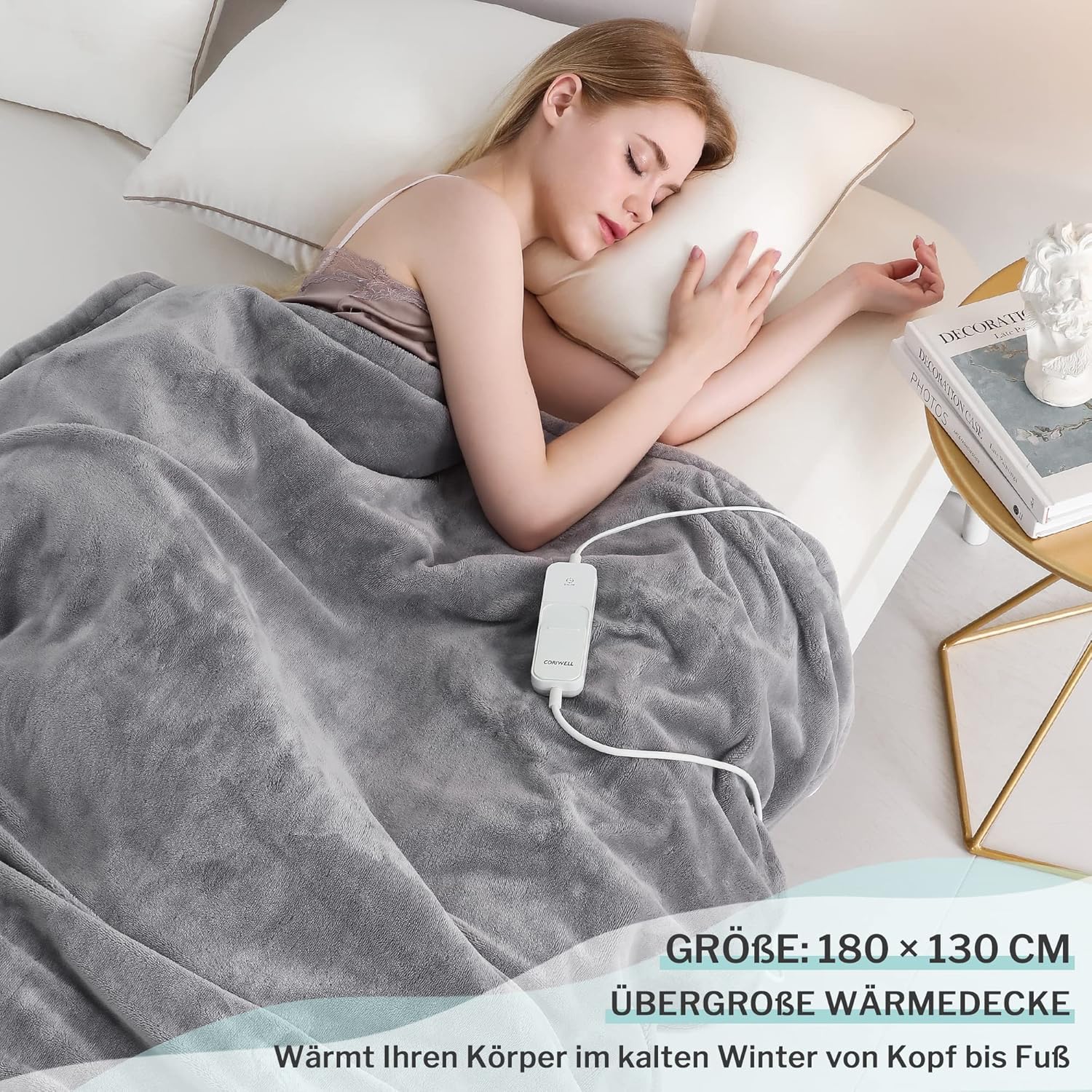 Heating blanket with automatic shut-off, flannel, electric 180x130 cm Manufacturer code B09XHKXD5Y