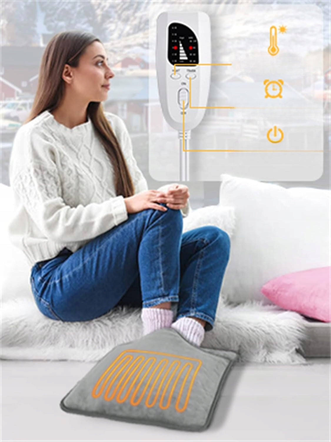 Heating cushion foot warmer heating mat 40x40 cm 6 levels Medical device no