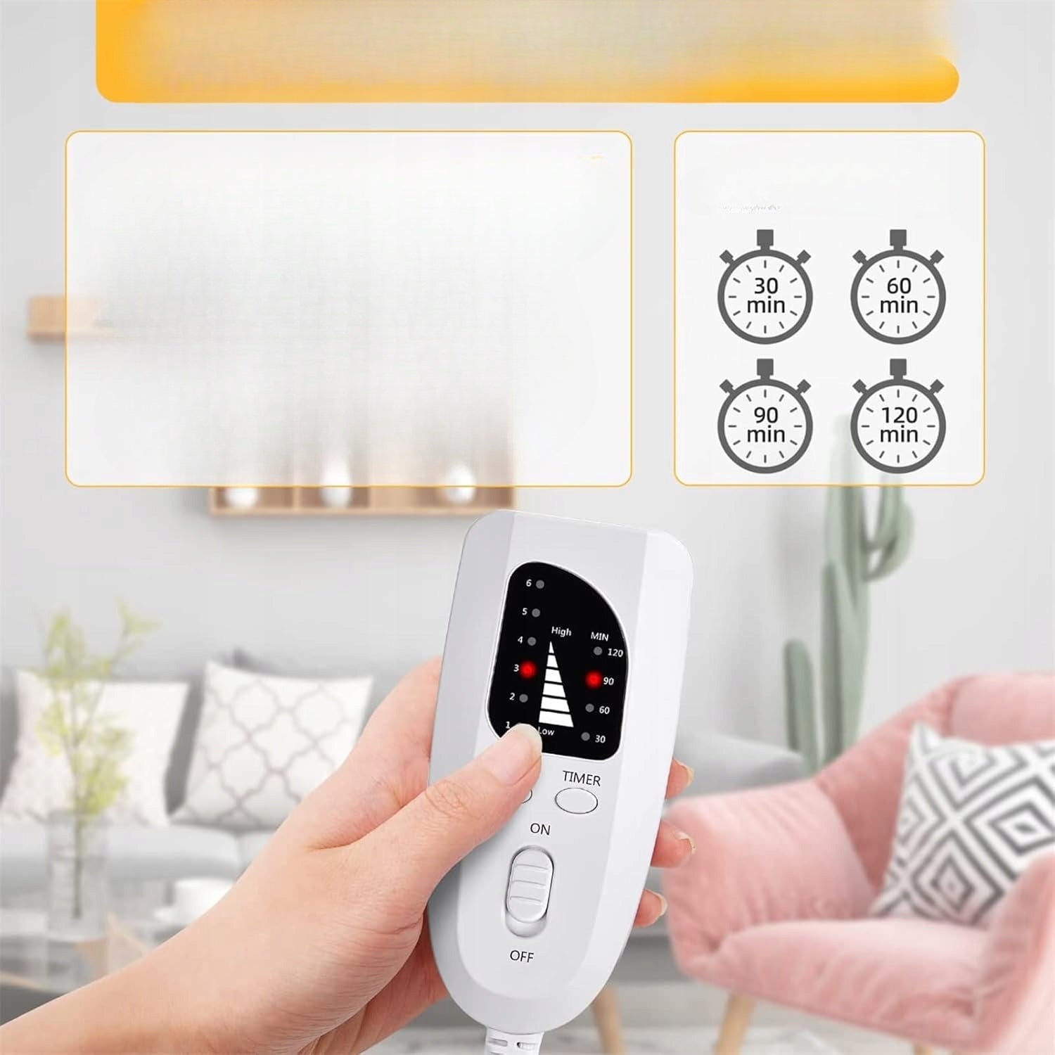 Heating cushion foot warmer heating mat 40x40 cm 6 levels Medical device type accessories for a medical device or a product without an intended medical purpose