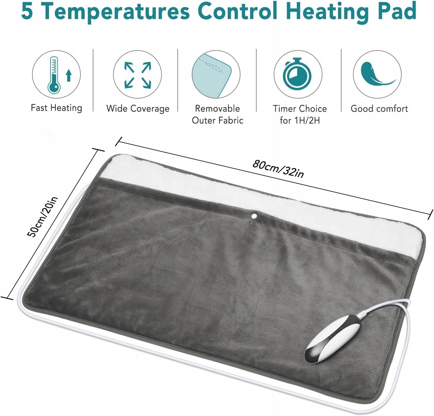 Heating pad for use on the whole body, Color gray