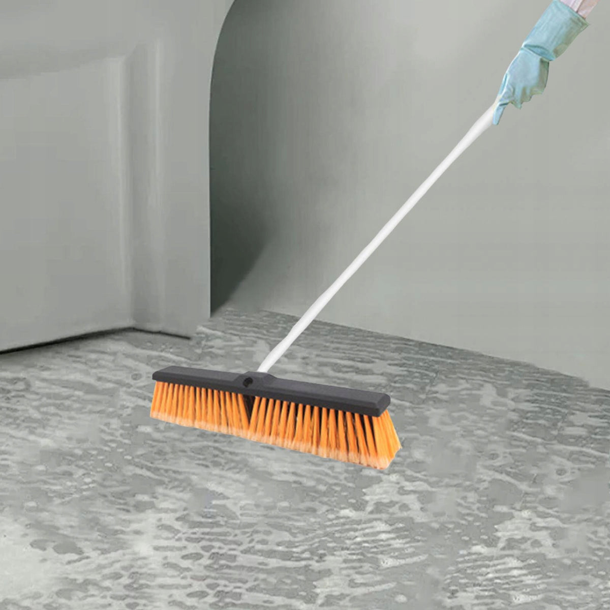 Heavy Duty Broom Ergonomic Lightweight Adjustable Cleaning Tool Garden