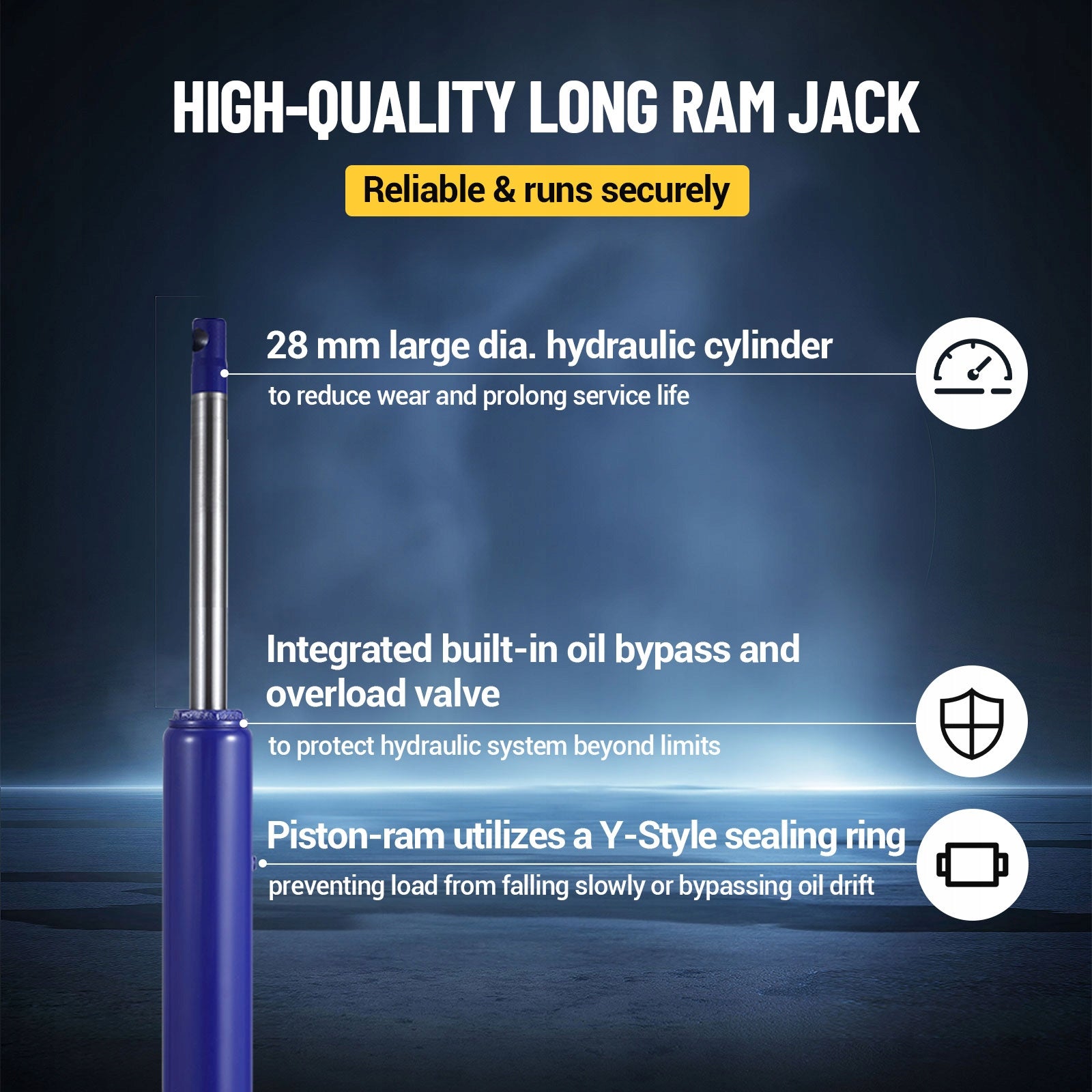 Heavy Duty Hydraulic Long Ram Jack with Flat Base Handle 4T Brand no brand