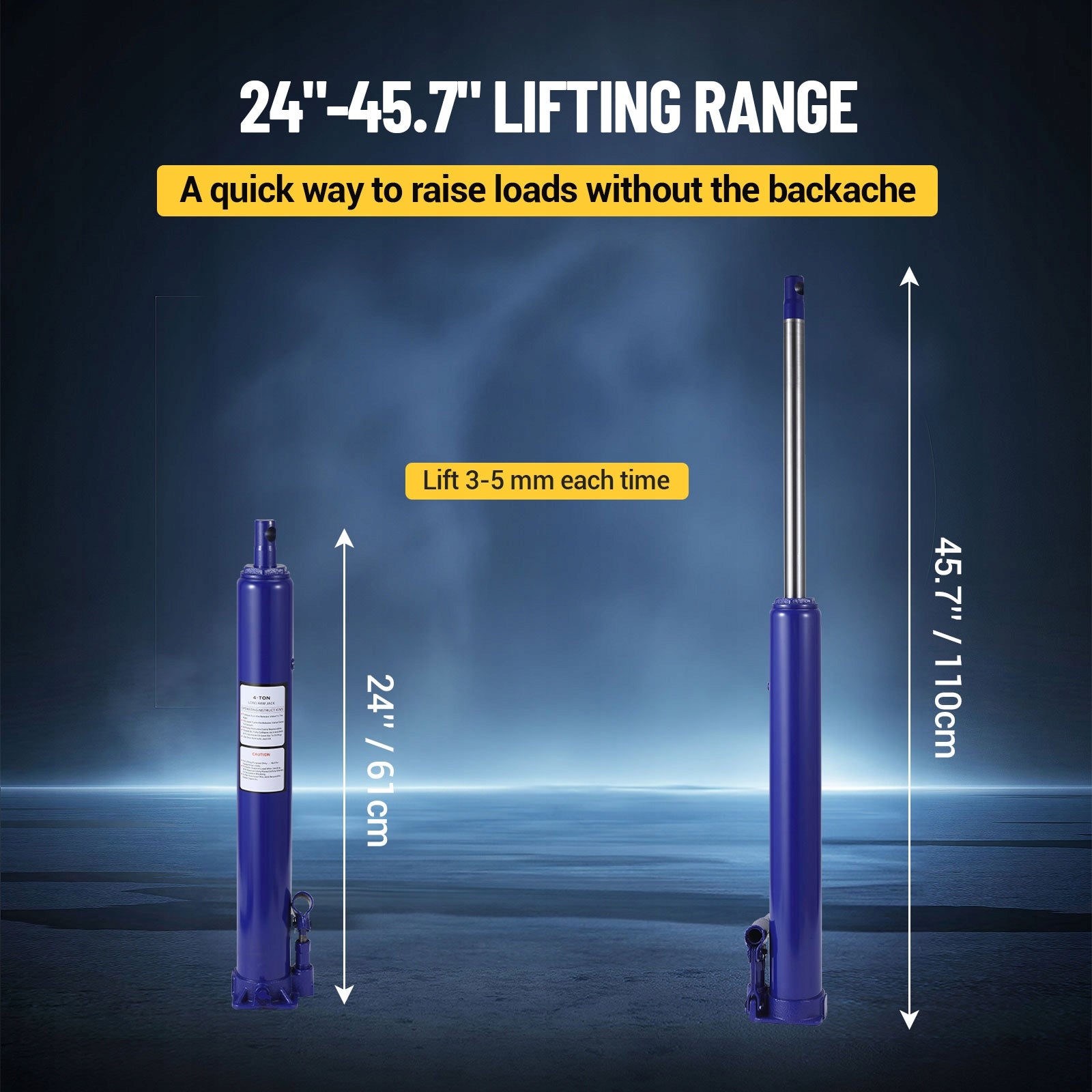 Heavy Duty Hydraulic Long Ram Jack with Flat Base Handle 4T Manufacturer code Zhejiang Beiduozhi Wooden Toys Co.,Ltd