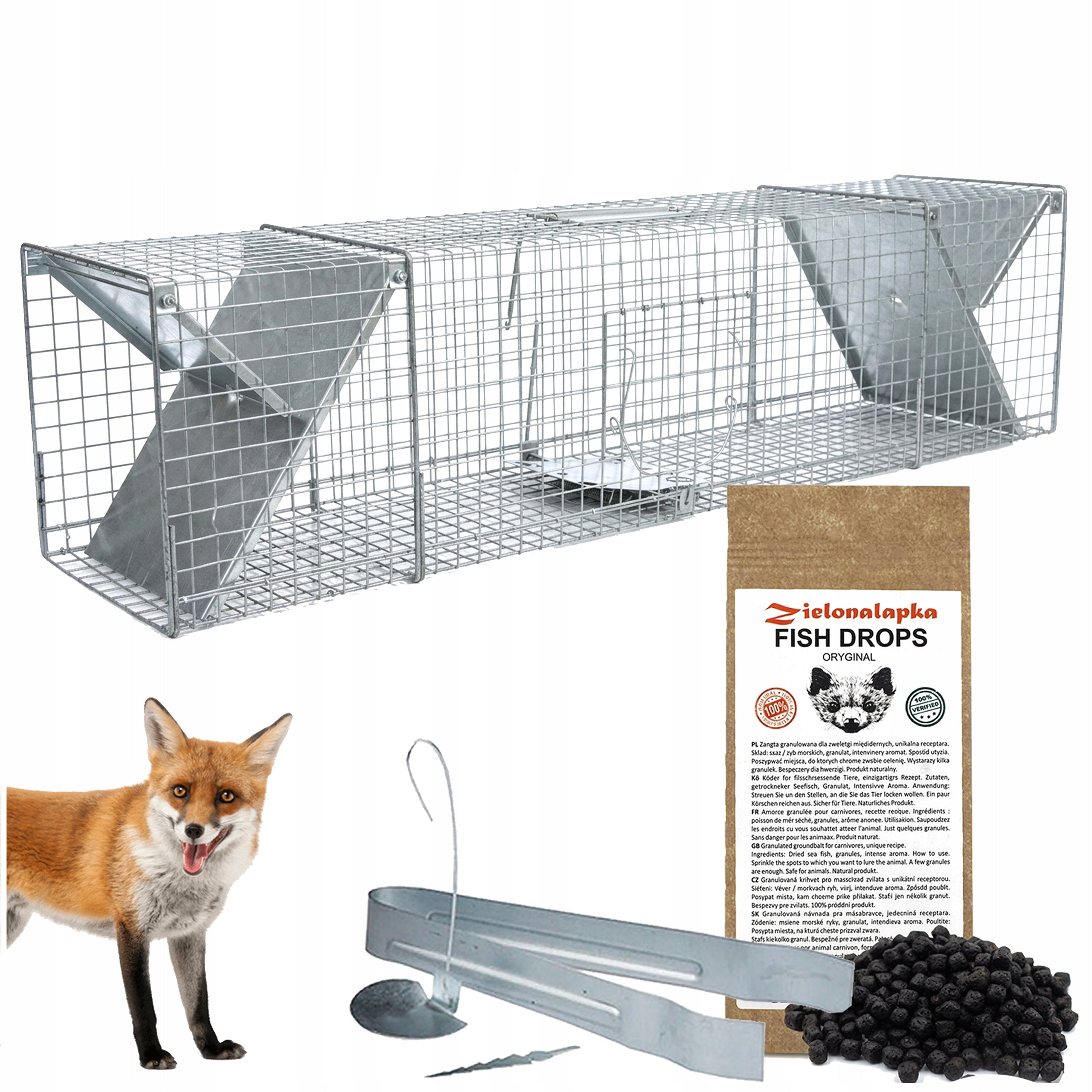 Hedgehog Marten Trap Fox Cats Otters Beavers Large 122cm Double Sided Paw