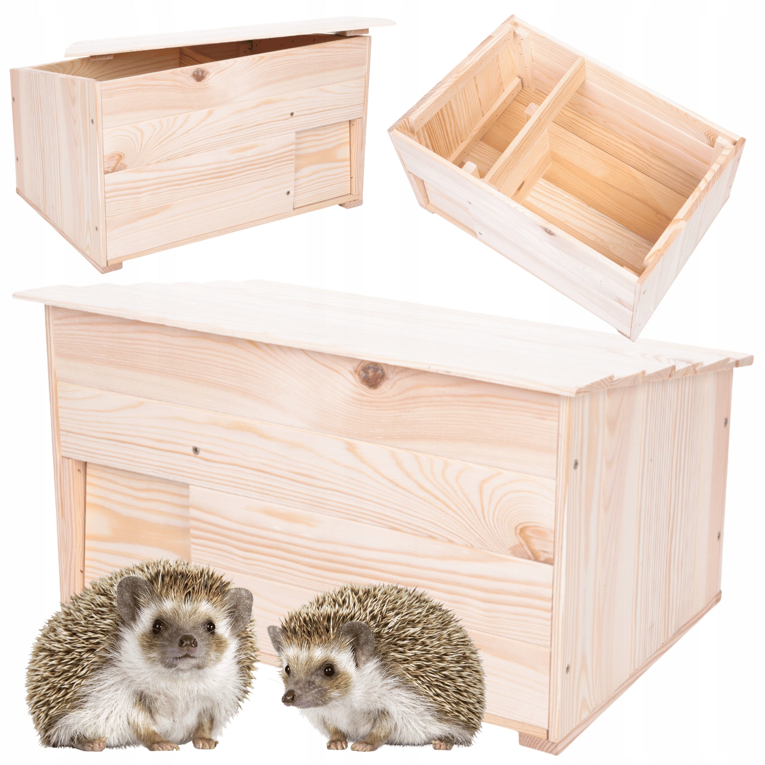 Hedgehog house S wooden booth natural garden year-round durable eco