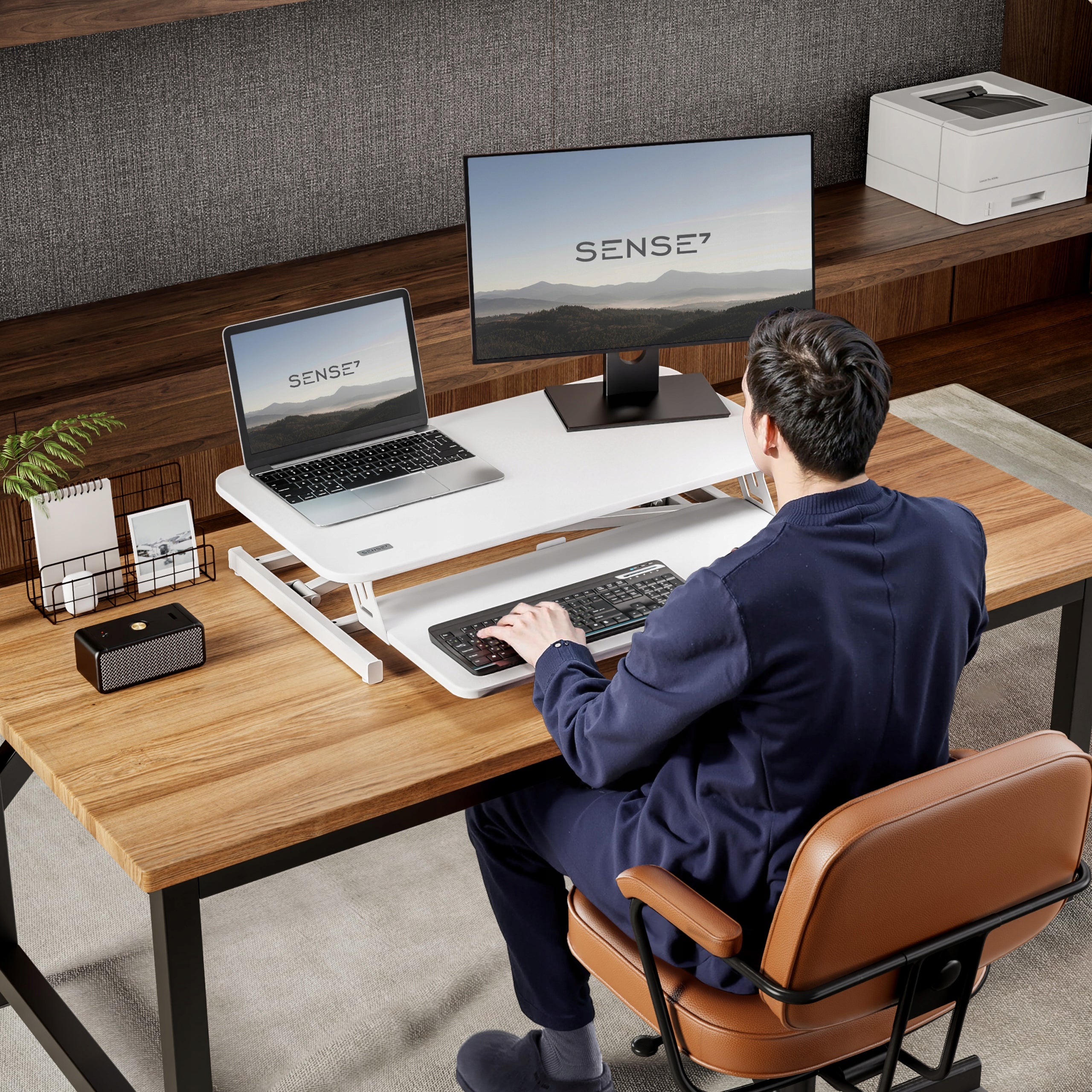 Height Adjustable Desk Converter Office Laptop Stand SENSE7 Brand Sense7