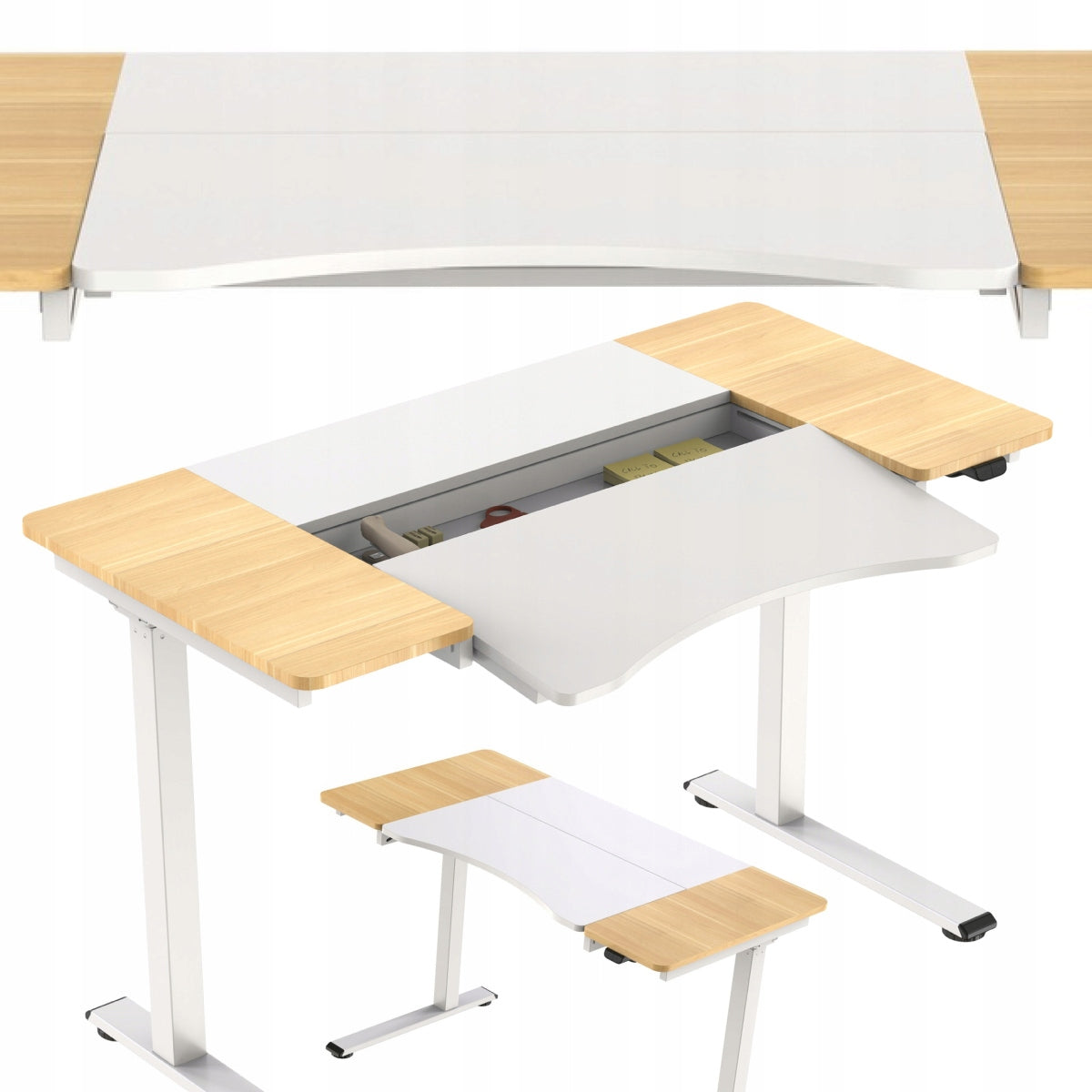 Height Adjustable Electric Desk White Adjustable Opening Desktop Manufacturer code E16-2S-DW