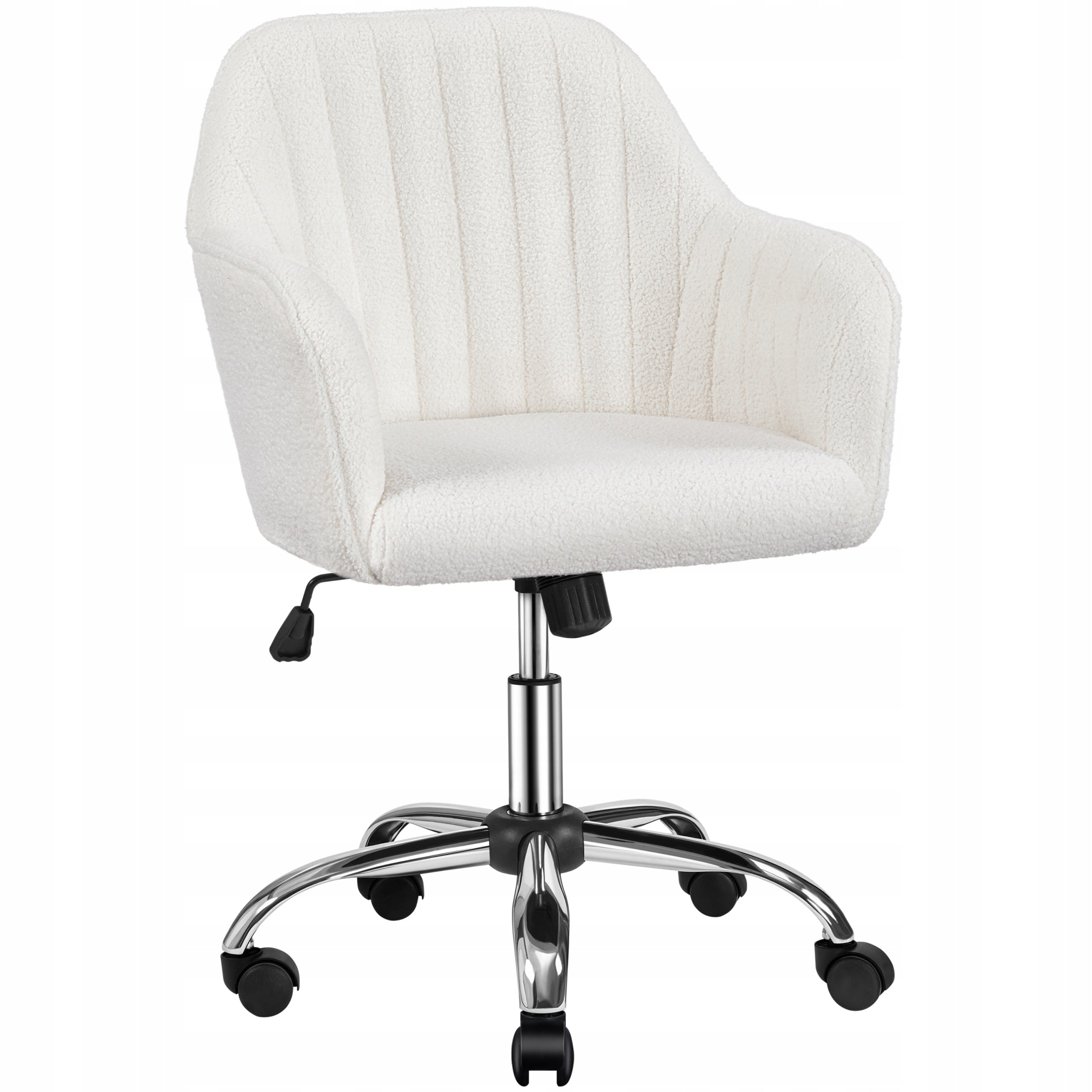 Height Adjustable Office Chair, Swivel, on Wheels, Ivory Packaging status original