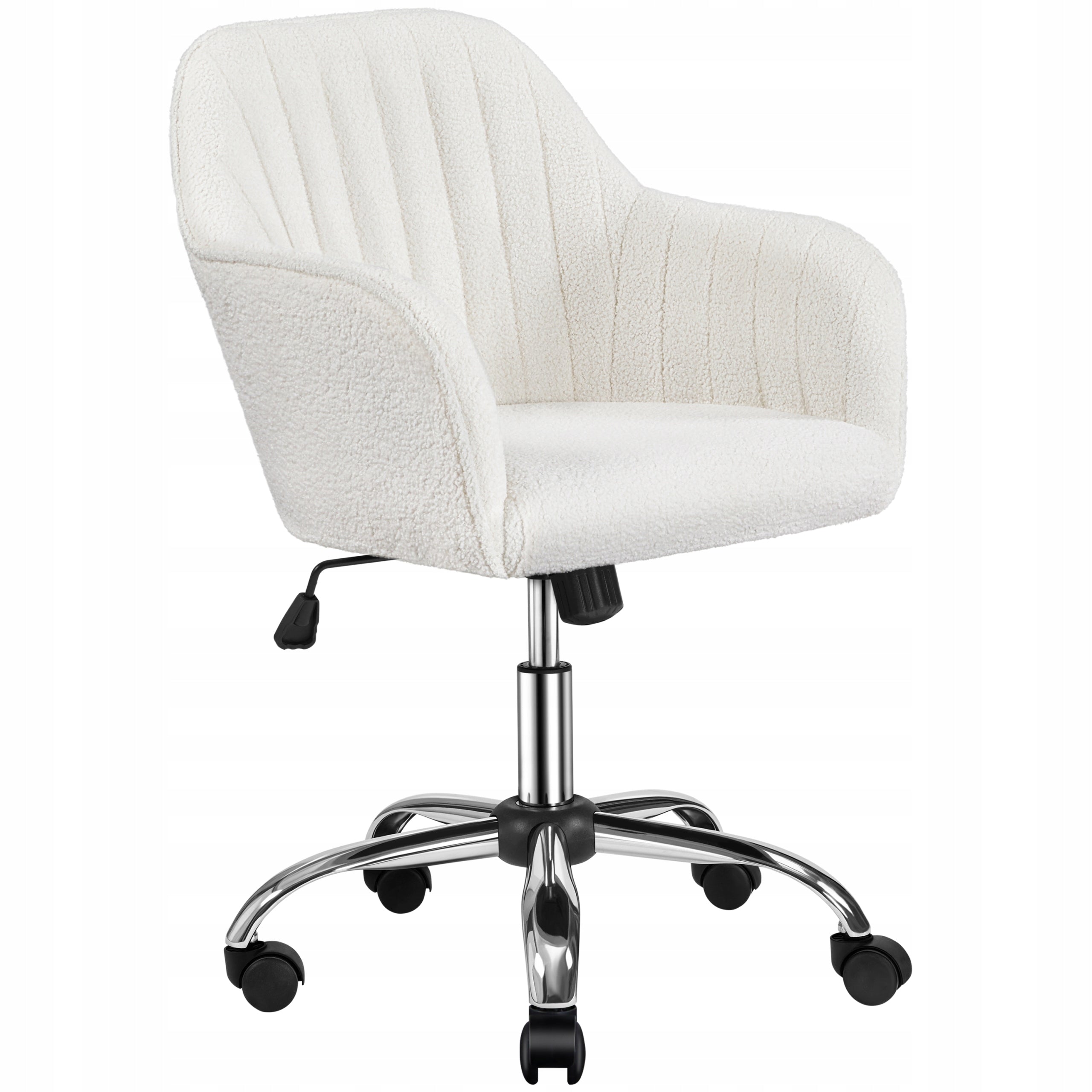 Height Adjustable Office Chair, Swivel, on Wheels, Ivory