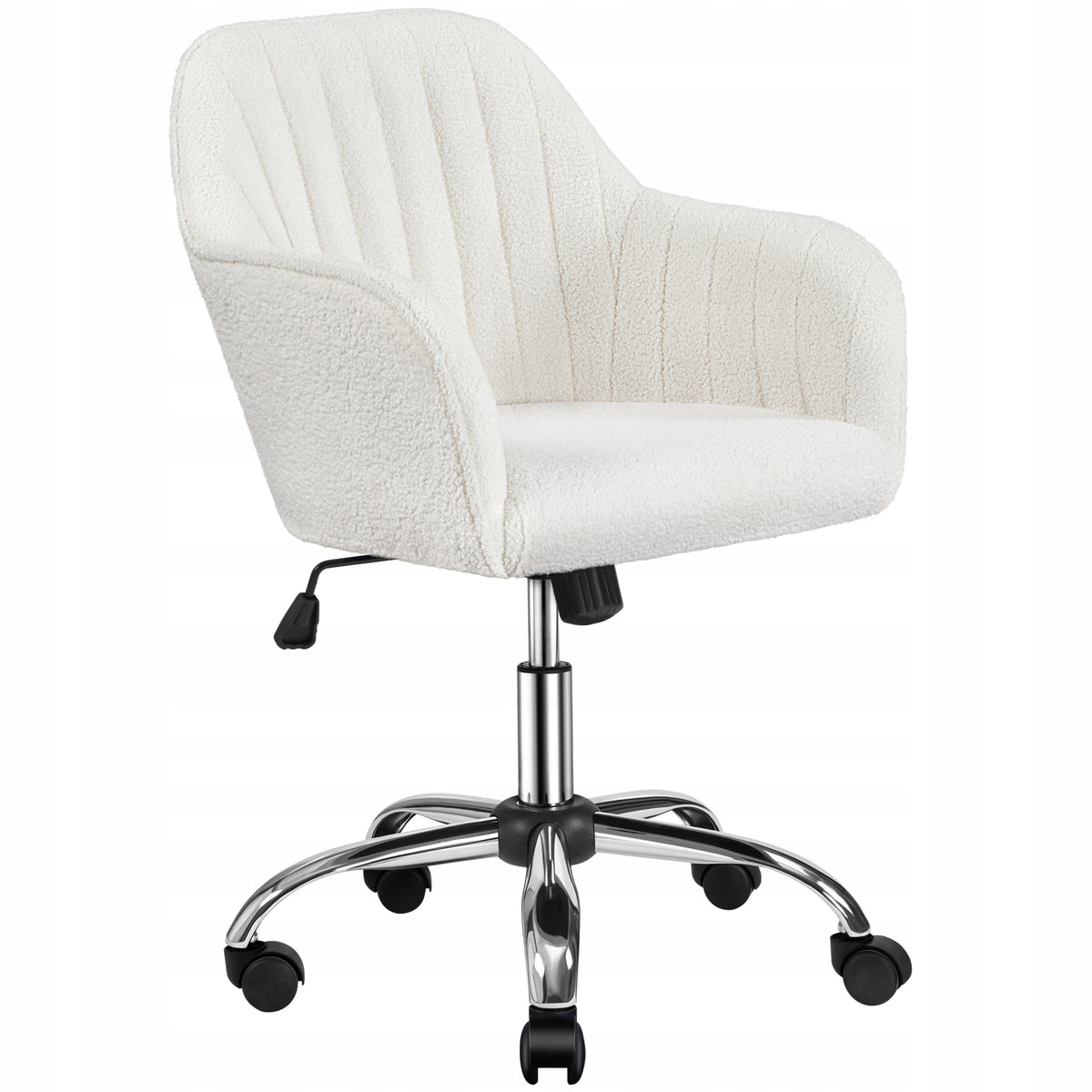 Height Adjustable Office Chair, Swivel, on Wheels, Ivory