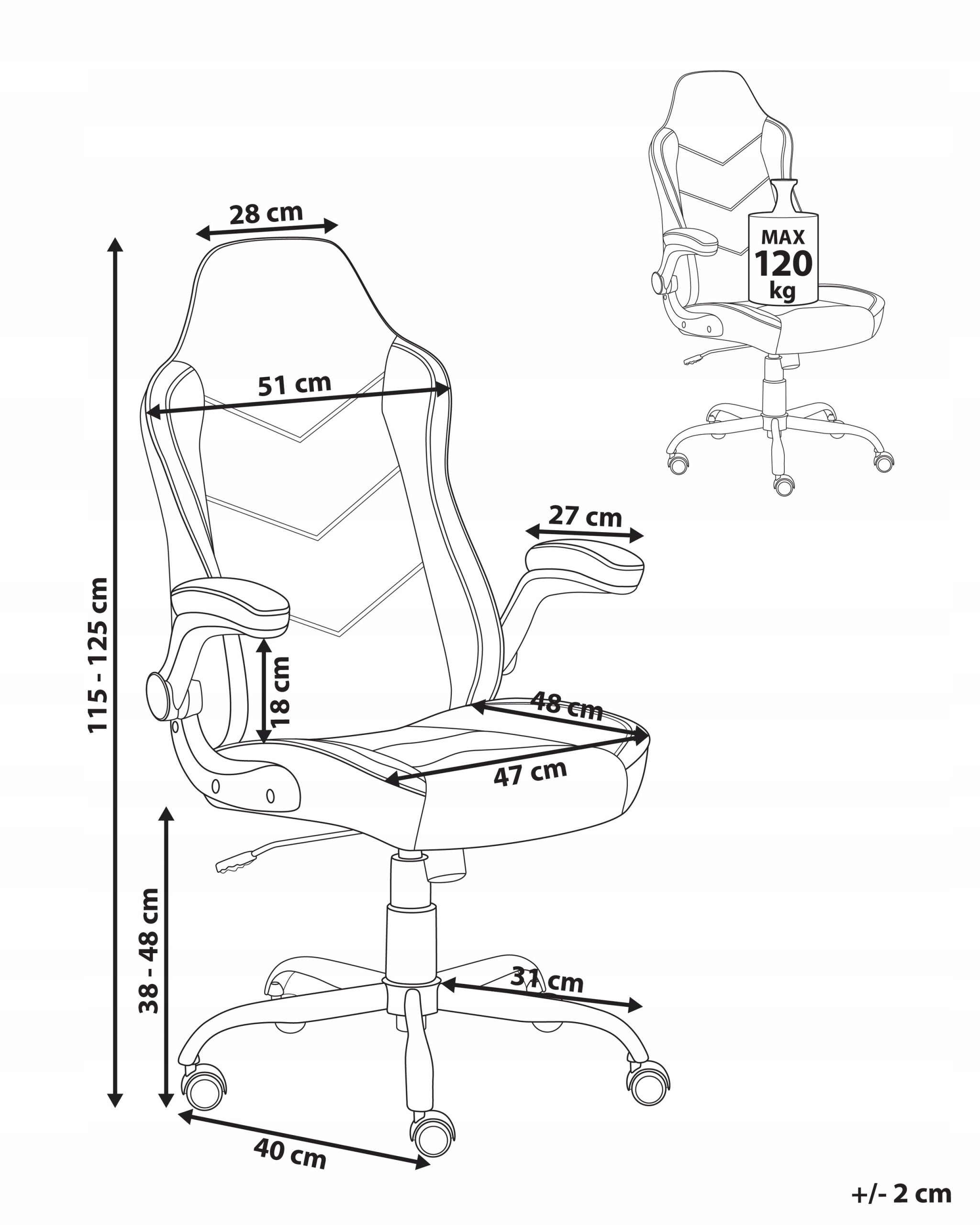 Height Adjustable Swivel Office Chair Black Medical device no