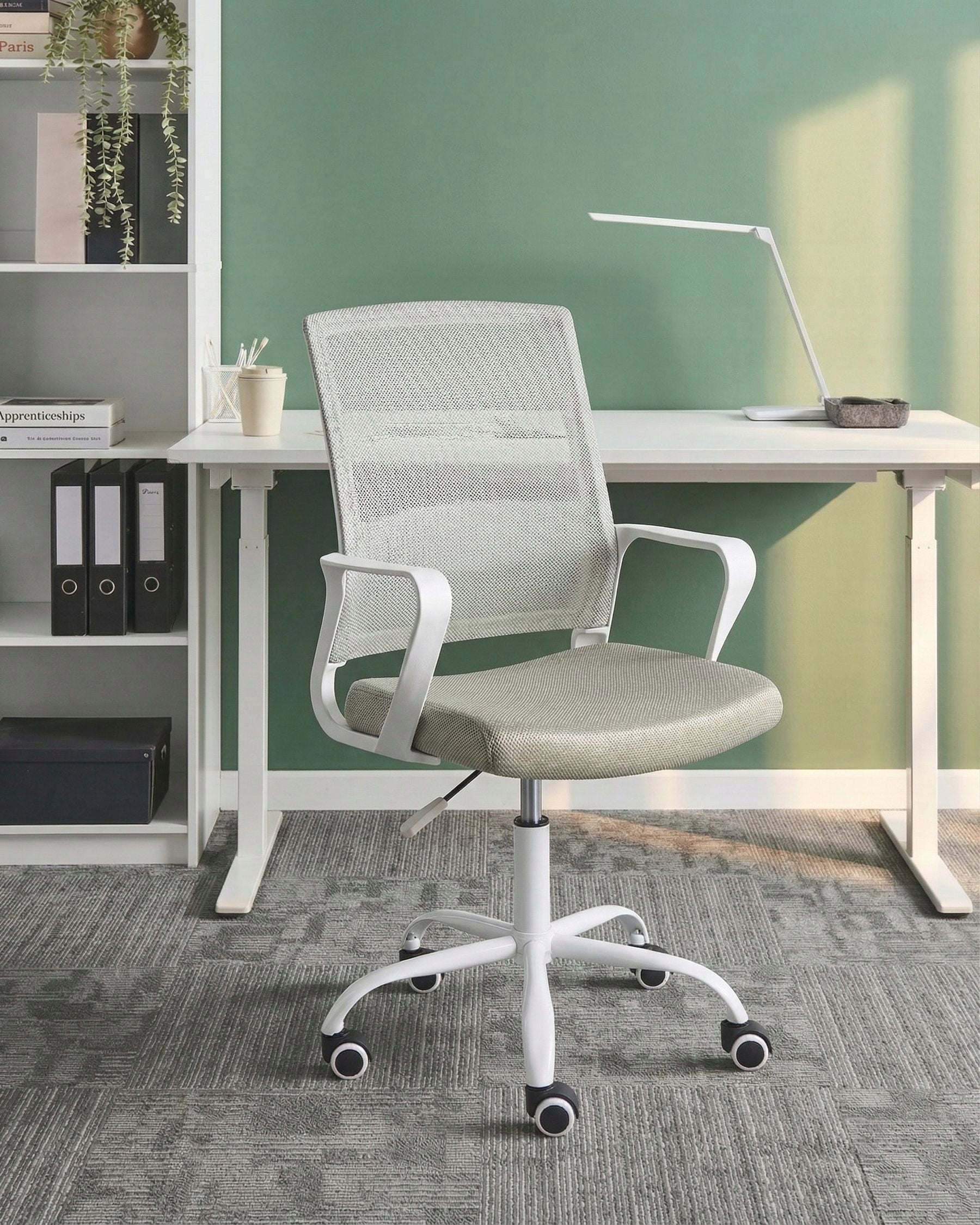 Height Adjustable Swivel Office Chair on Wheels Mint Color Packaging status original