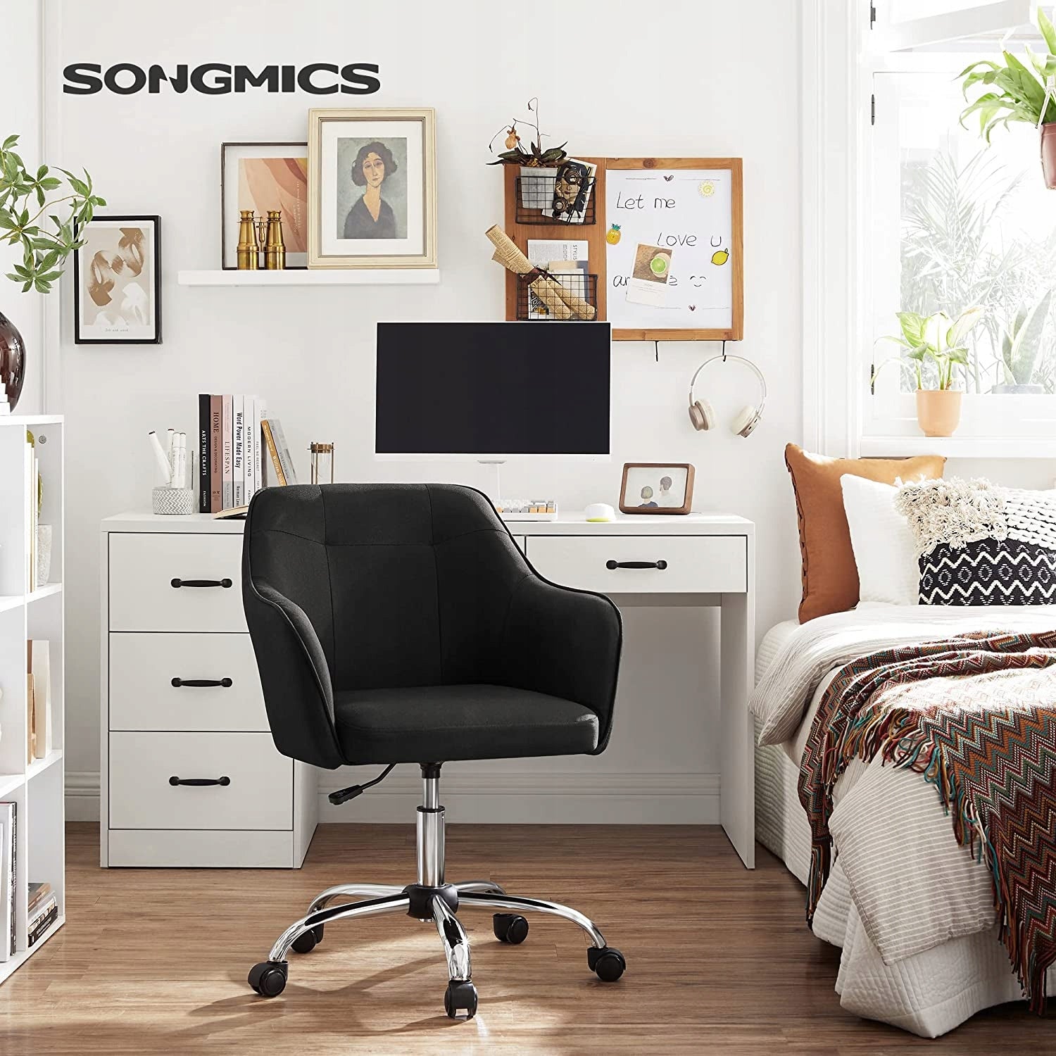 Height adjustable home office chair, made of breathable Brand Songmics