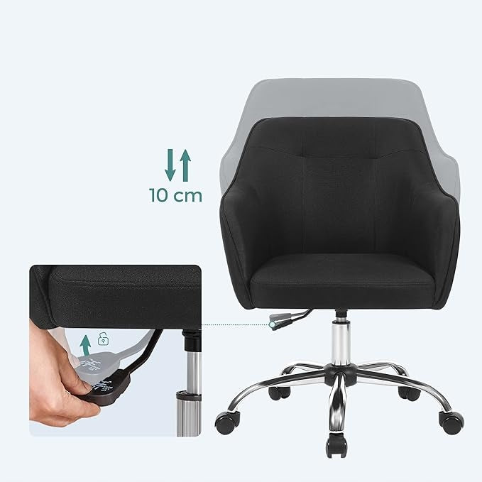 Height adjustable home office chair, made of breathable Furniture depth 64 cm
