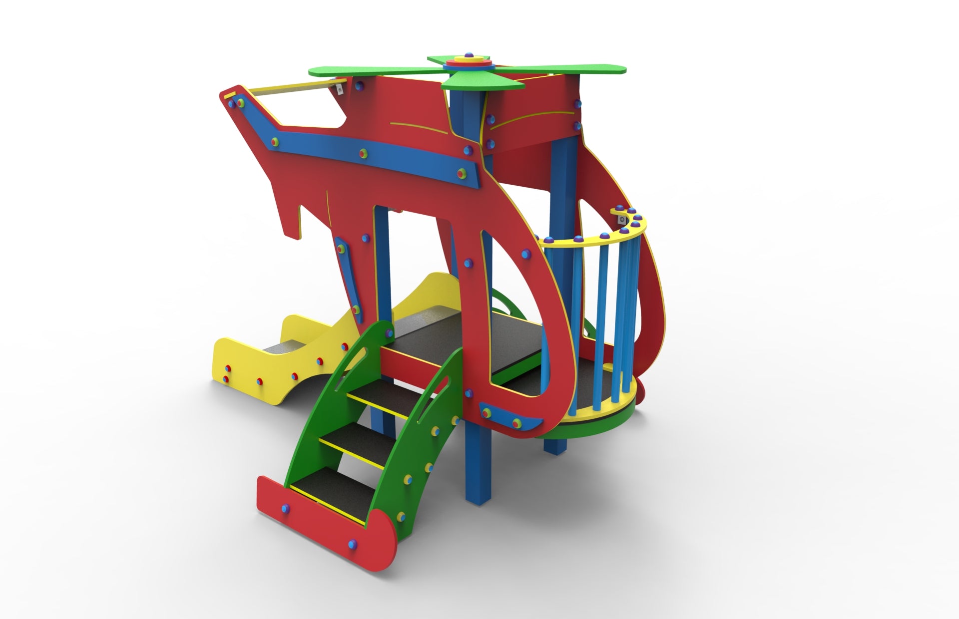 Helicopter with slide for square toys | PN-EN 1176 standard