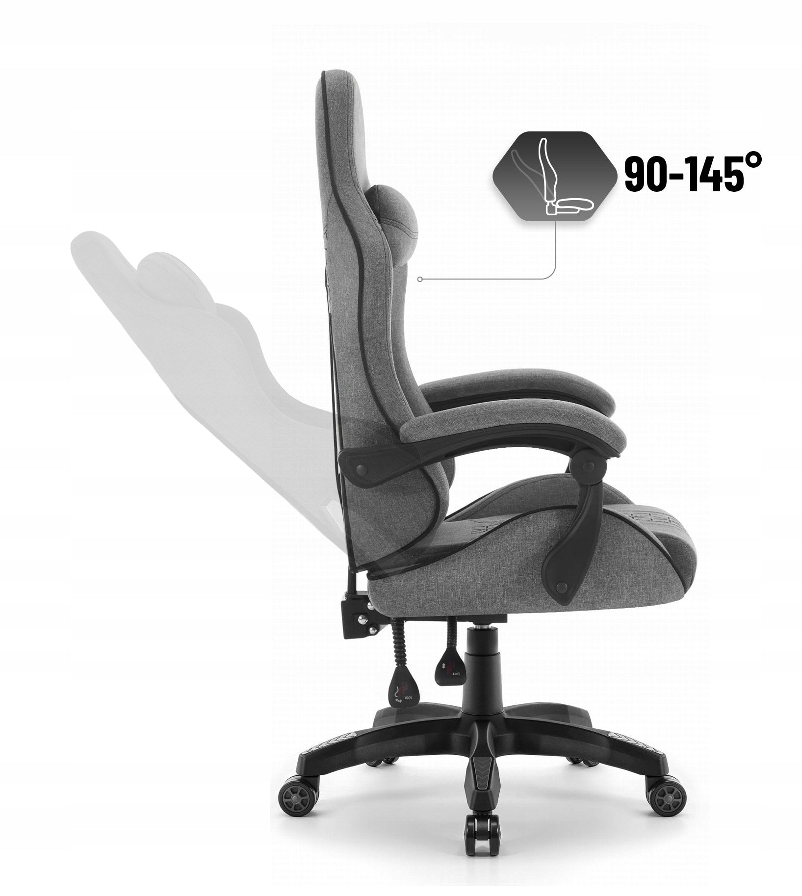 Hell's Chair HC-1008 2.0 Grey-Black Mesh Packaging status original