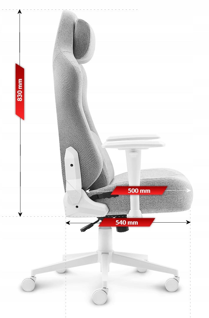 Hell's Chair HC- 1009 White Grey Fabric Furniture height 134 cm