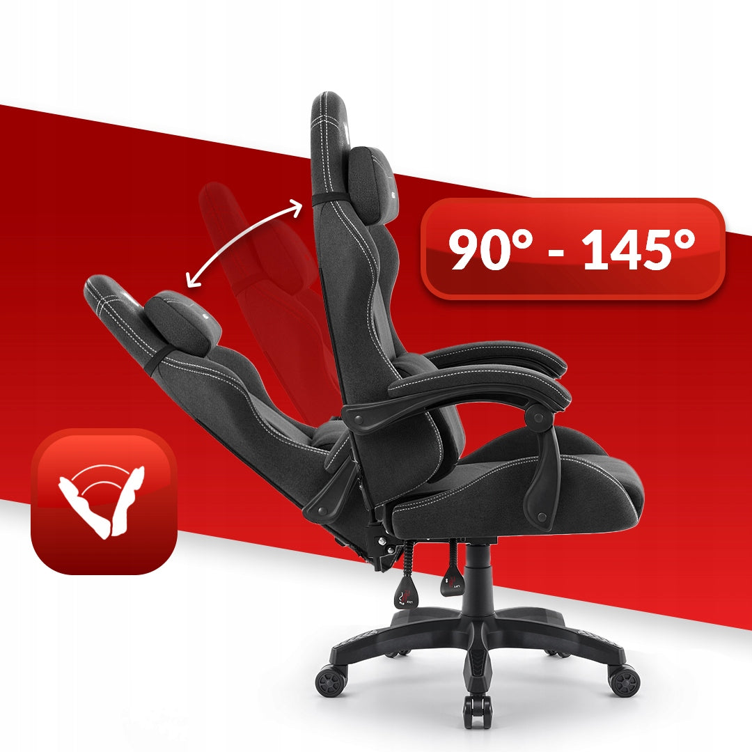 Hell's Chair HC- 1014 Black White Fabric Furniture depth 65 cm