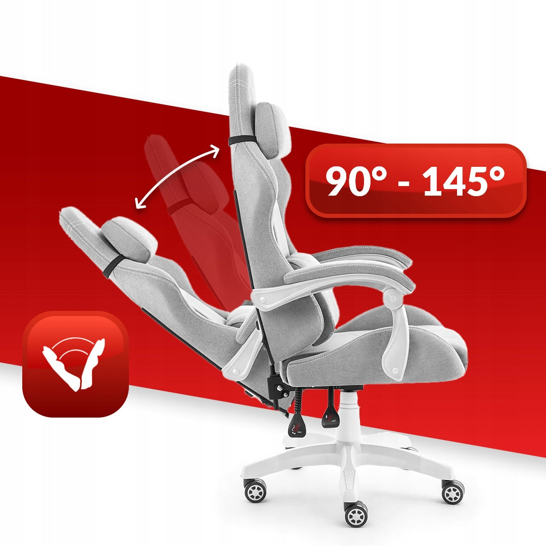 Hell's Chair HC- 1014 Grey- White Fabric Furniture depth 65 cm