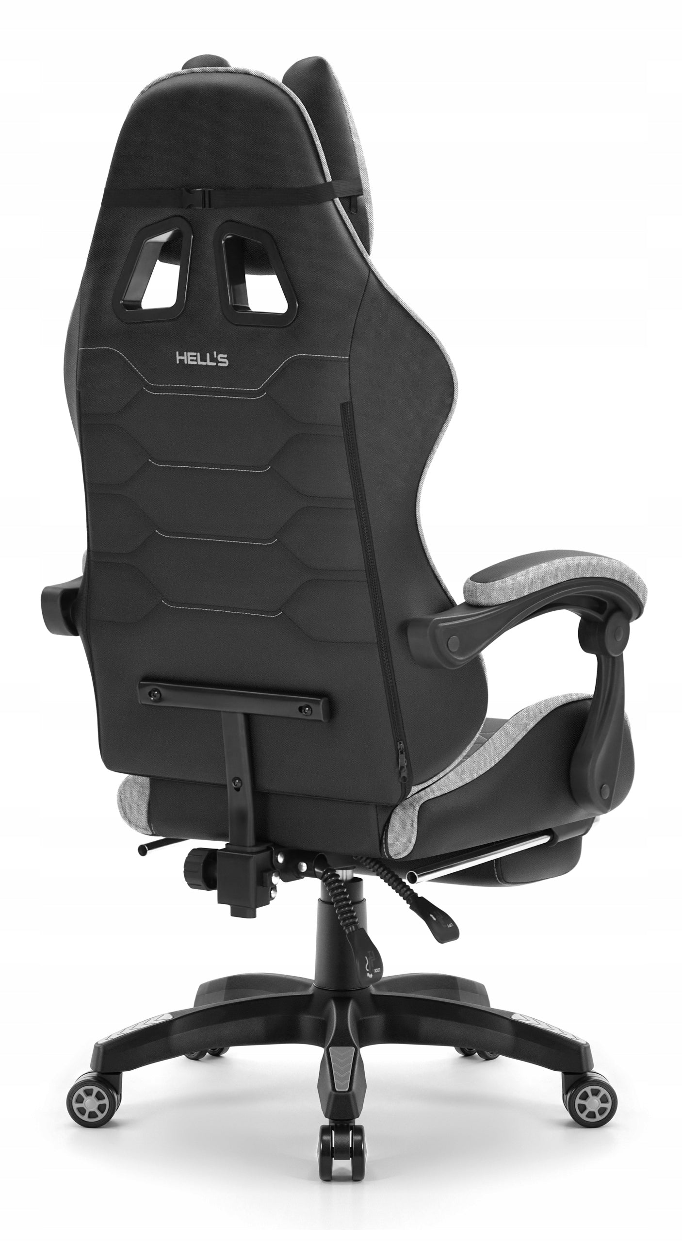 Hell's Chair HC- 1039 2.0 Black- Grey with Footrest Manufacturer code HC- 1039 2.0 Black- Grey Tkanina