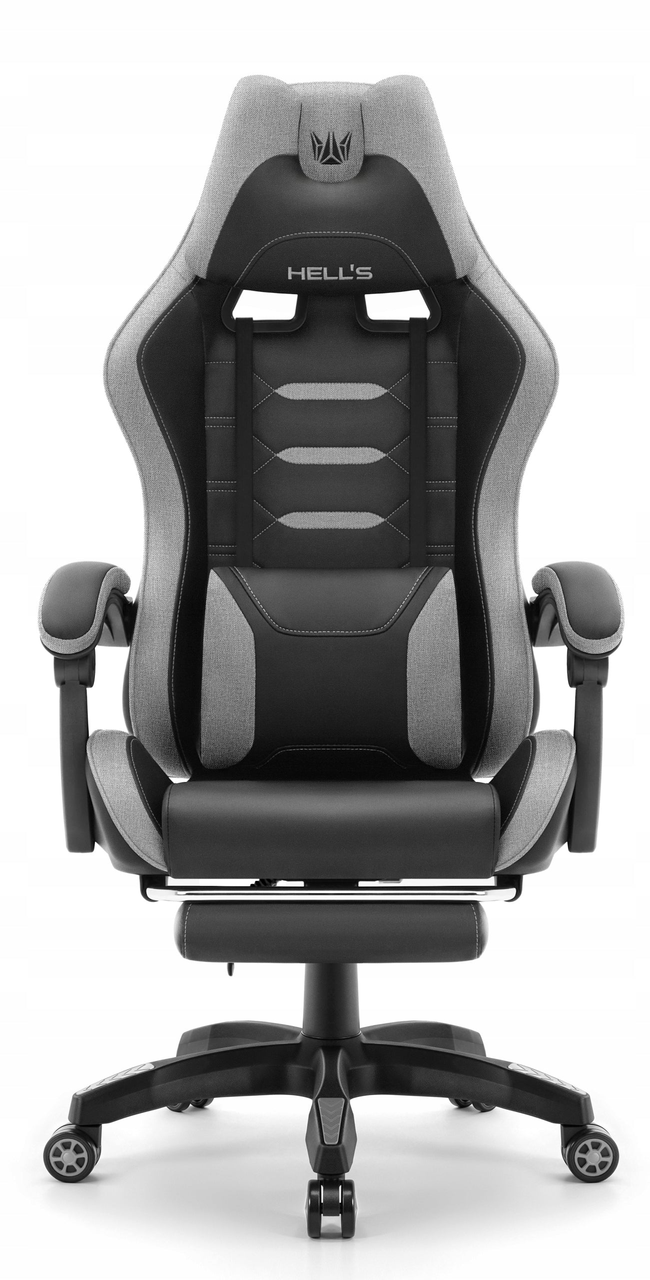 Hell's Chair HC- 1039 2.0 Black- Grey with Footrest Upholstery color other color