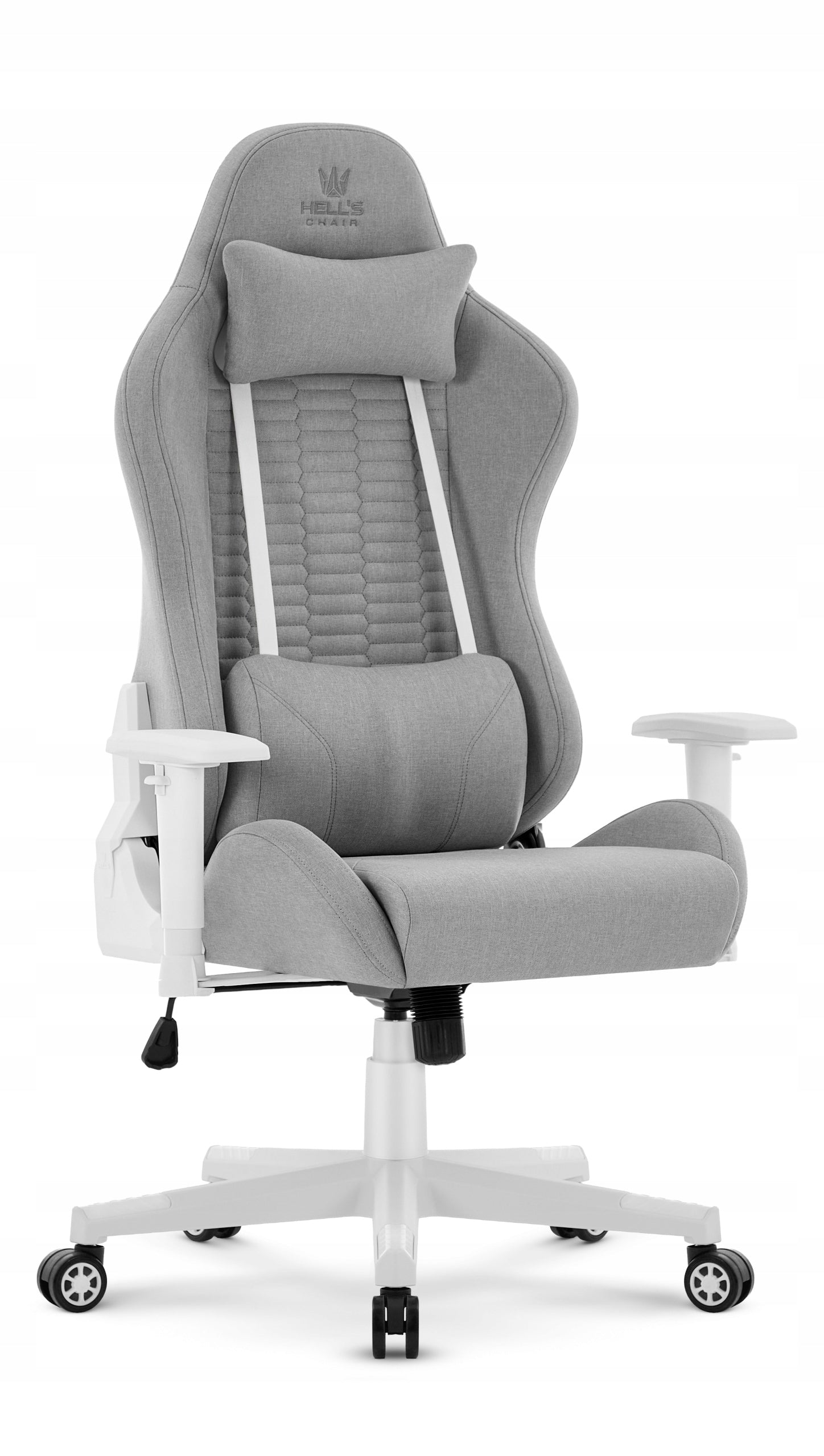 Hell's Chair HC-2000 Gray Fabric Office Swivel Gaming Chair Model HC-2000 Grey