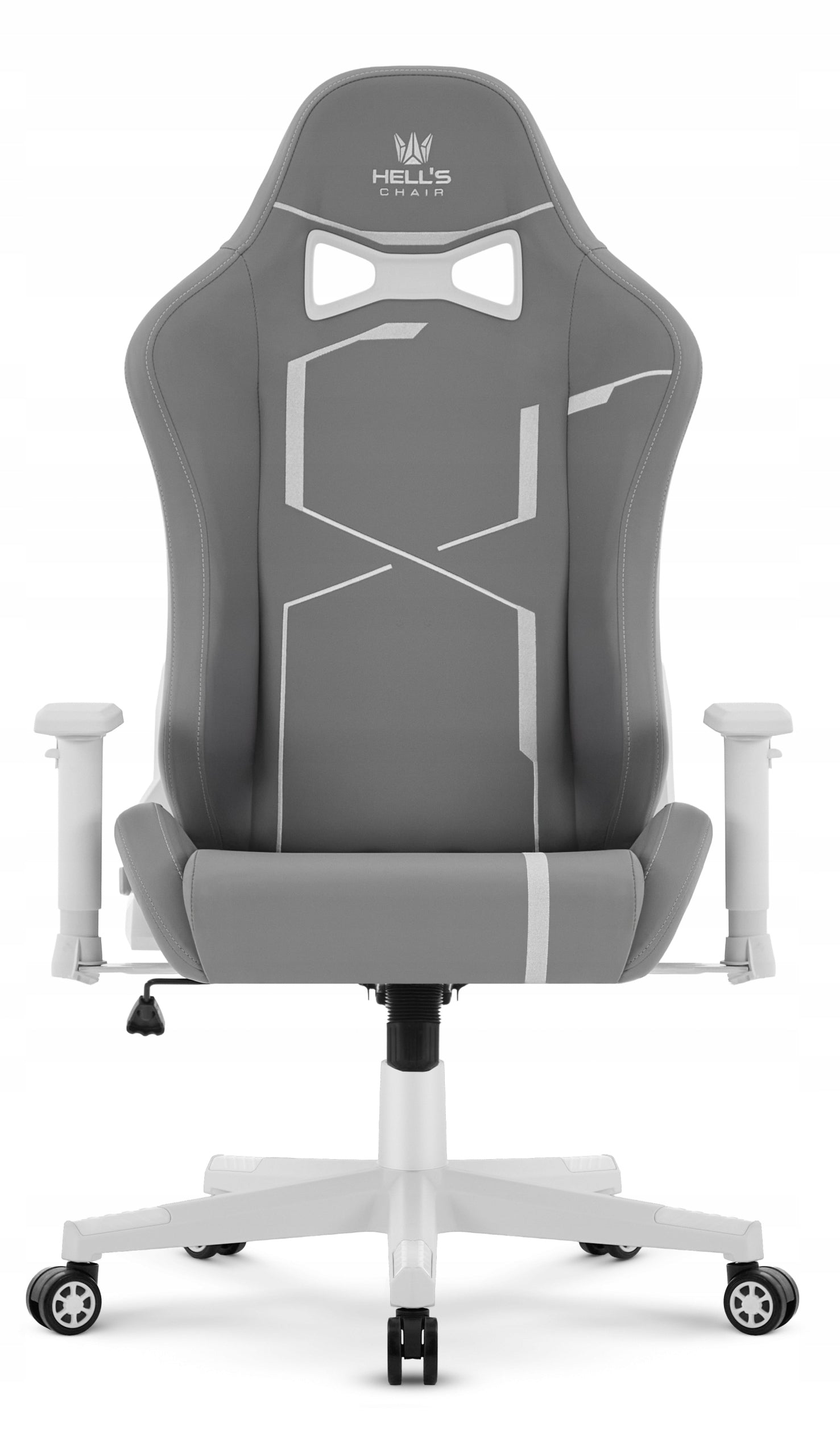Hell's Chair HC- 2001 Grey- White Suede Office Chair Model HC-2001 Grey
