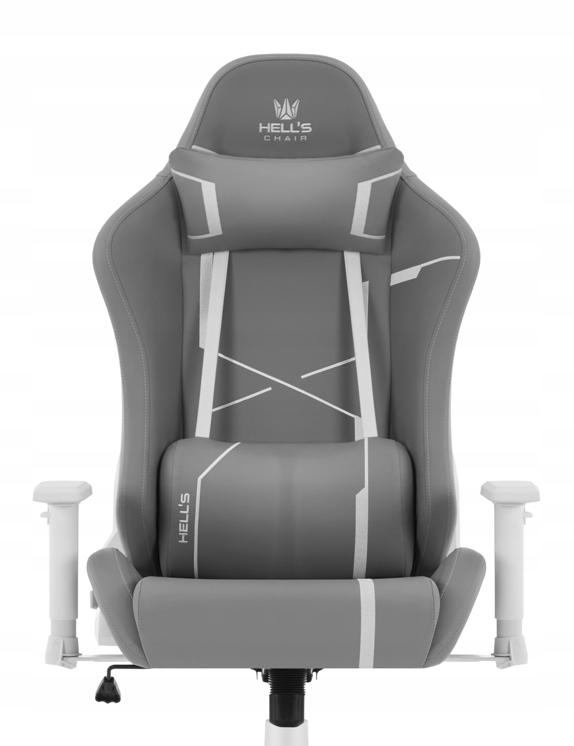 Hell's Chair HC- 2001 Grey- White Suede Office Chair