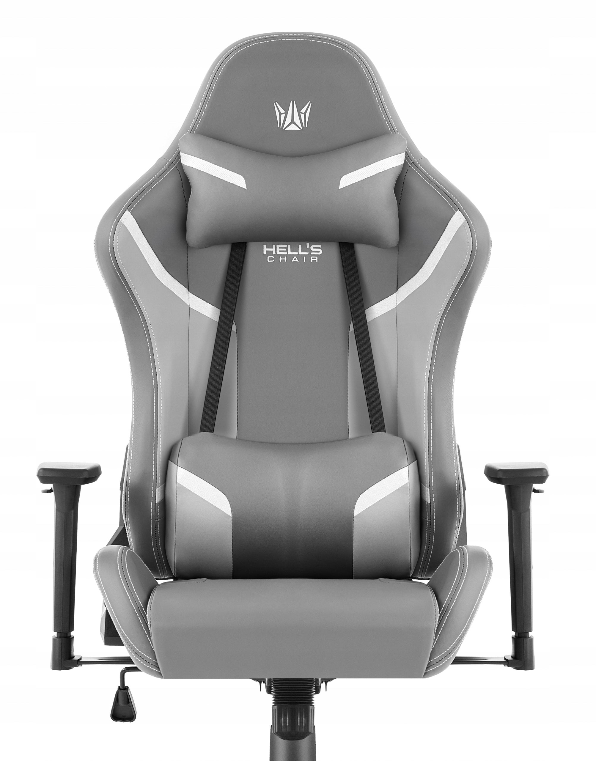 Hell's Chair HC- 2002 Grey White Suede Office Chair