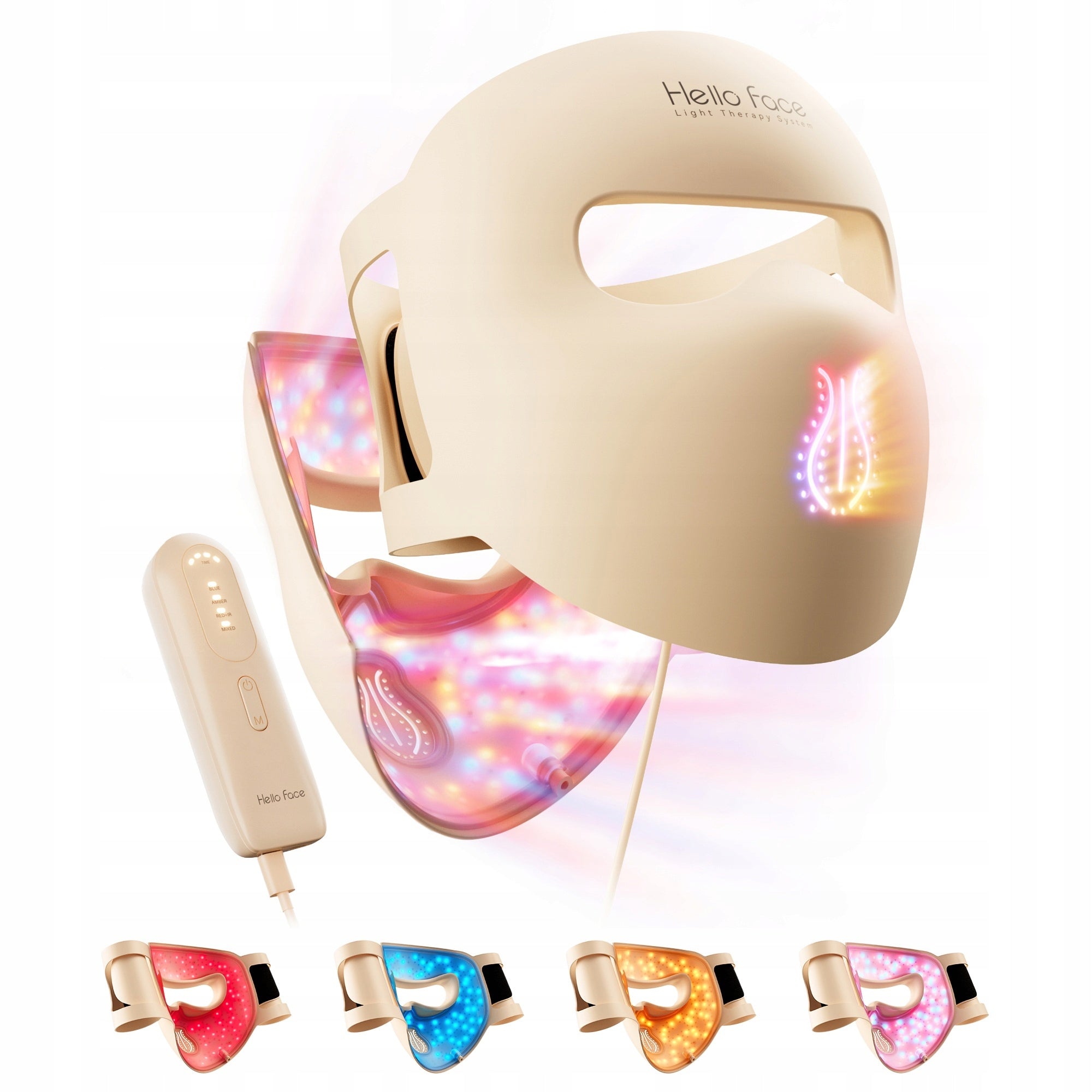 Hello Face M300 LED Mask Photon Therapy Face Light 4 Modes 311 LED