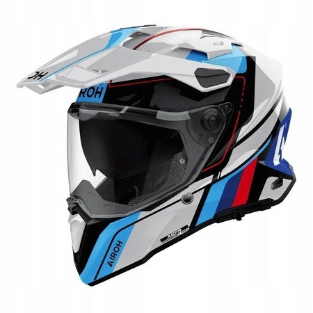 Helmet AIROH COMMANDER 2 SKIP WHITE GLOSS white blue red FREEBIES Manufacturer's catalog number M140-2652-2XL