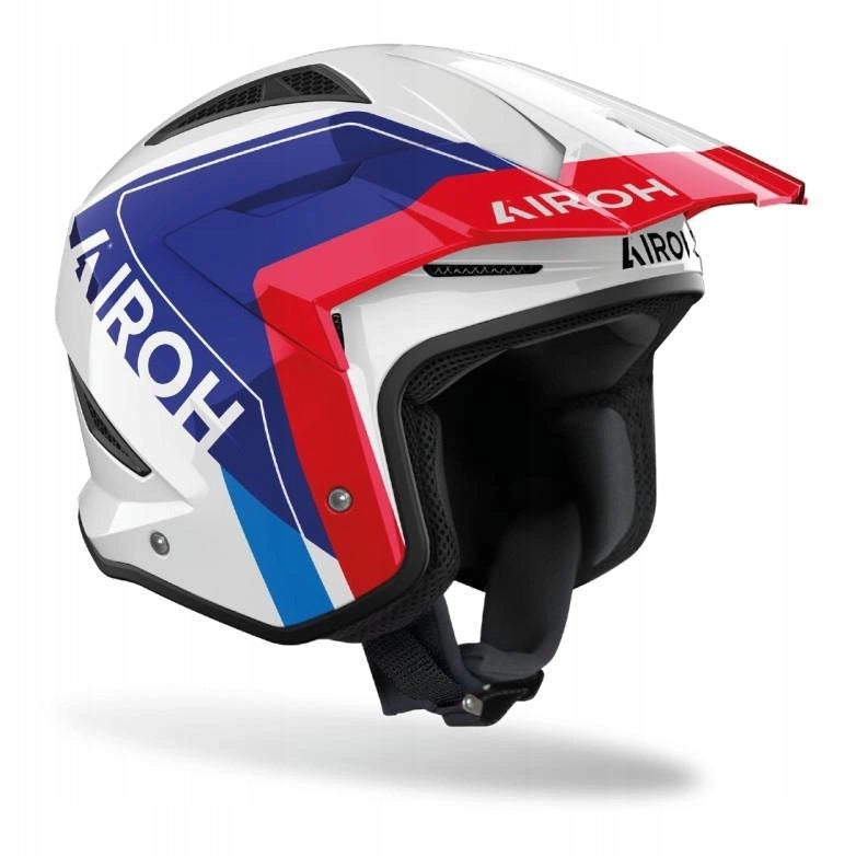 Helmet AIROH TRR II HUNT BLUE/RED GLOSS blue red white FREEBIES
