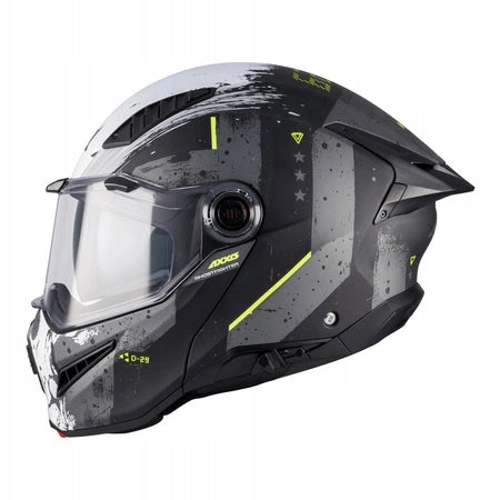 Helmet AXXIS GHOSTFIGHTER SV D-29 B2 MATT white yellow fluo grey FREEBIES Model GHOSTFIGHTER SV