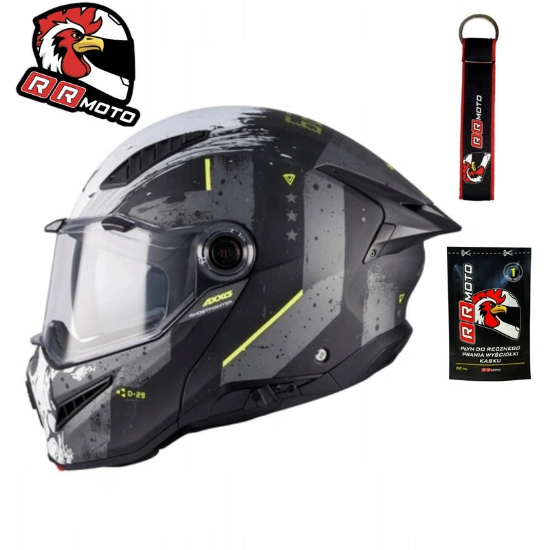 Helmet AXXIS GHOSTFIGHTER SV D-29 B2 MATT white yellow fluo grey FREEBIES