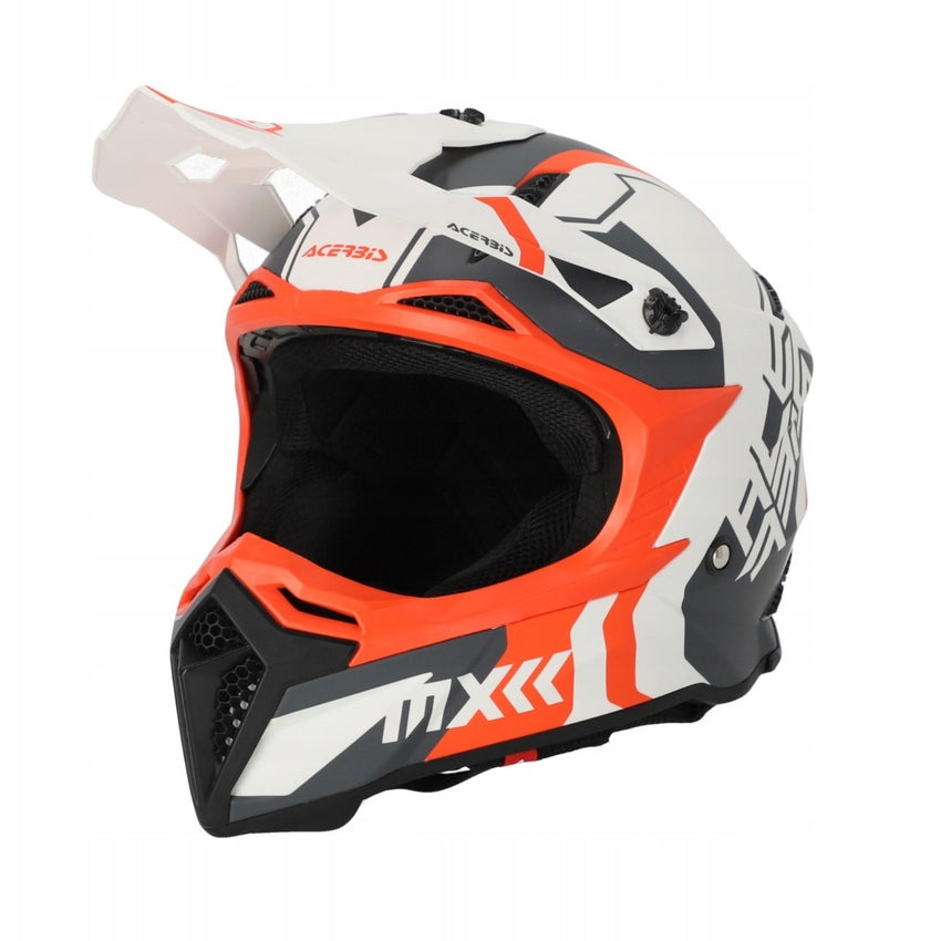 Helmet Acerbis Profile 5 22-06 Cross Enduro orange and white Motorcycle