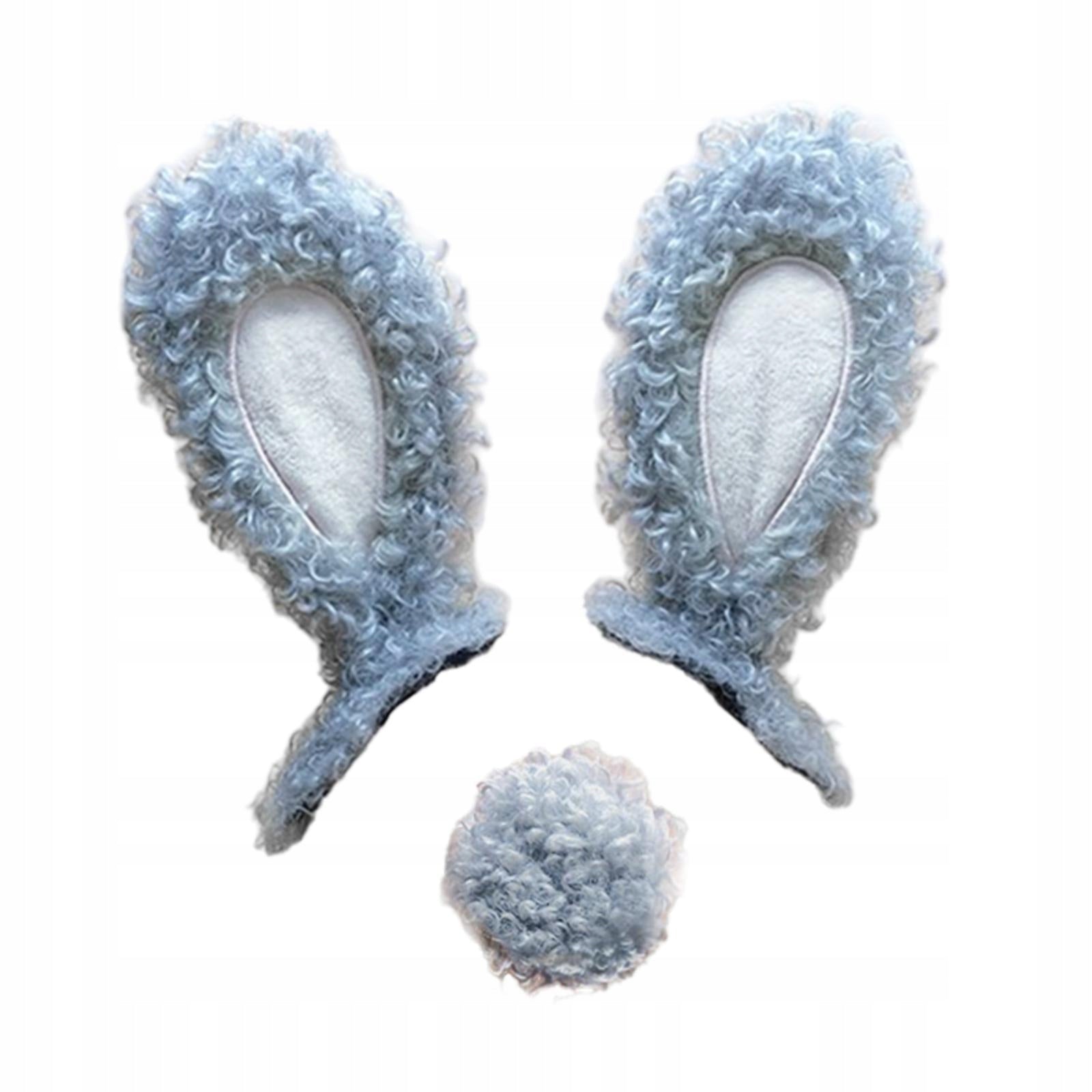 Helmet Bunny Ears Helmet Accessories with Tail Party Cosplay Plush Gray EAN (GTIN) 6902750518542