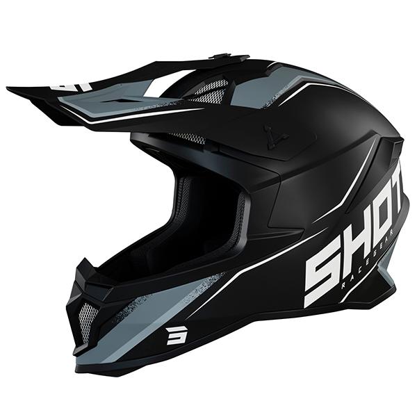 Helmet CROSS ENDURO SHOT LITE PRISM BLACK WHITE MATT BLACK MAT Size L