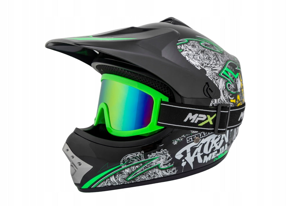 Helmet Cross Goggles for children on Quad Enduro BMX Cross Scooter XS 51-52 cm Manufacturer MPX