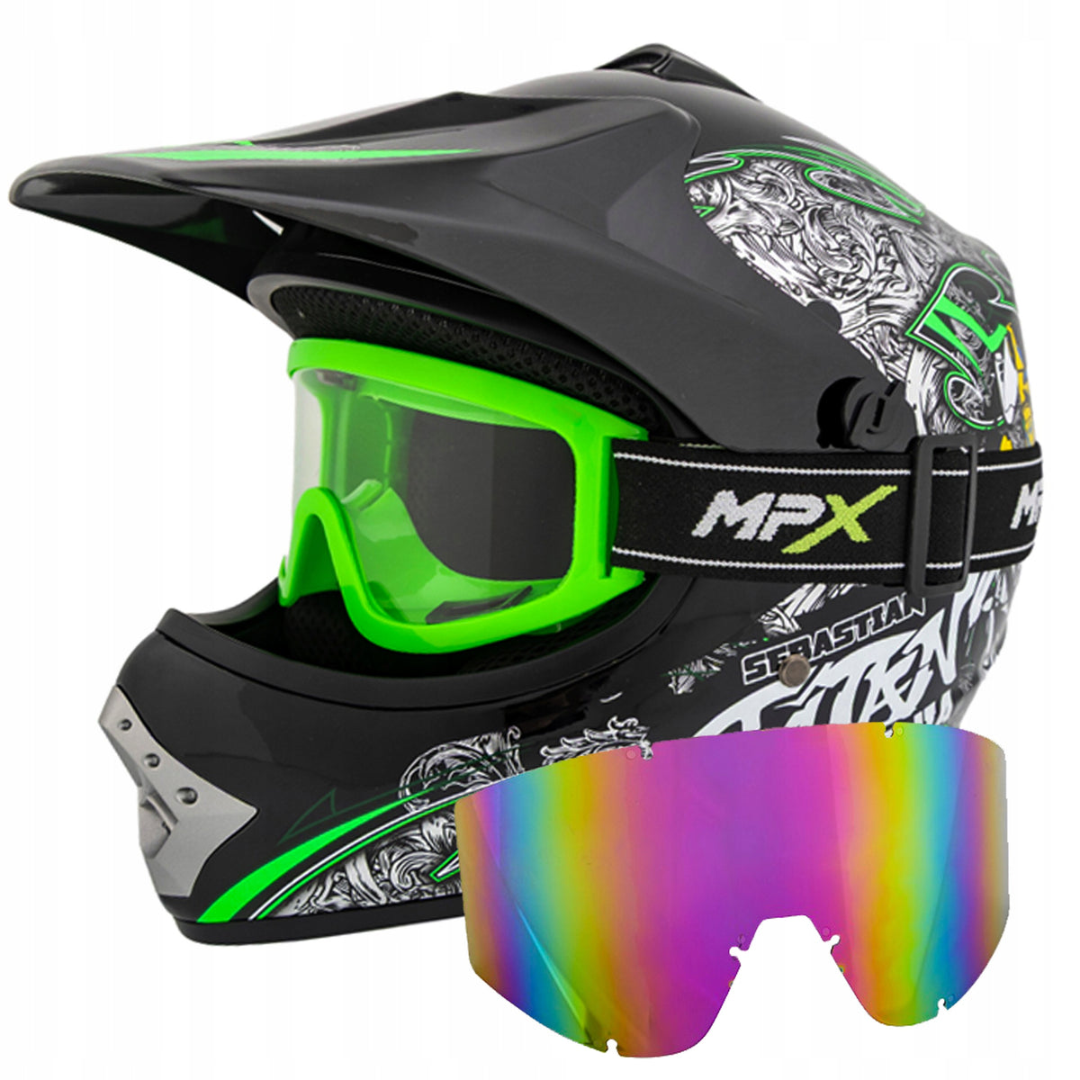 Helmet Cross Goggles for children on Quad Enduro BMX Cross Scooter XS 51-52 cm