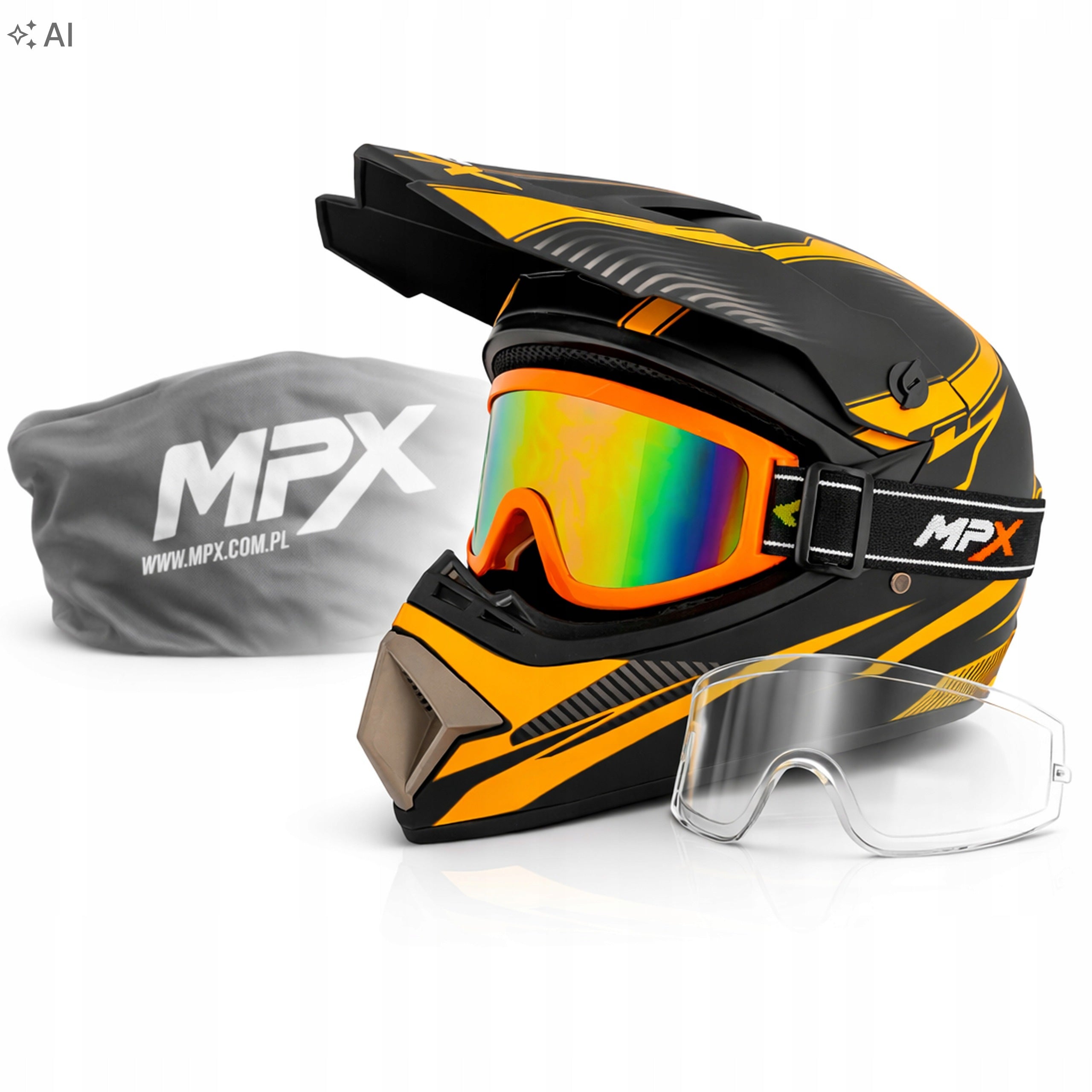 Helmet Cross L Goggles Enduro Quad ATV BMX MTB Scooter L 59-60 cm
