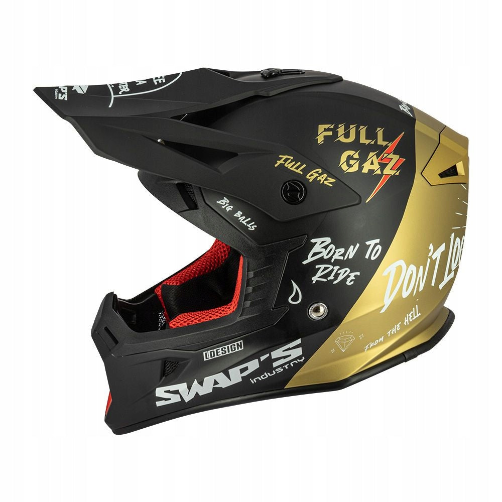 Helmet Cross SWAPS S818 FULL GAS black/gold ECE-R 22.06 Roz. L EAN (GTIN) 3662775749088