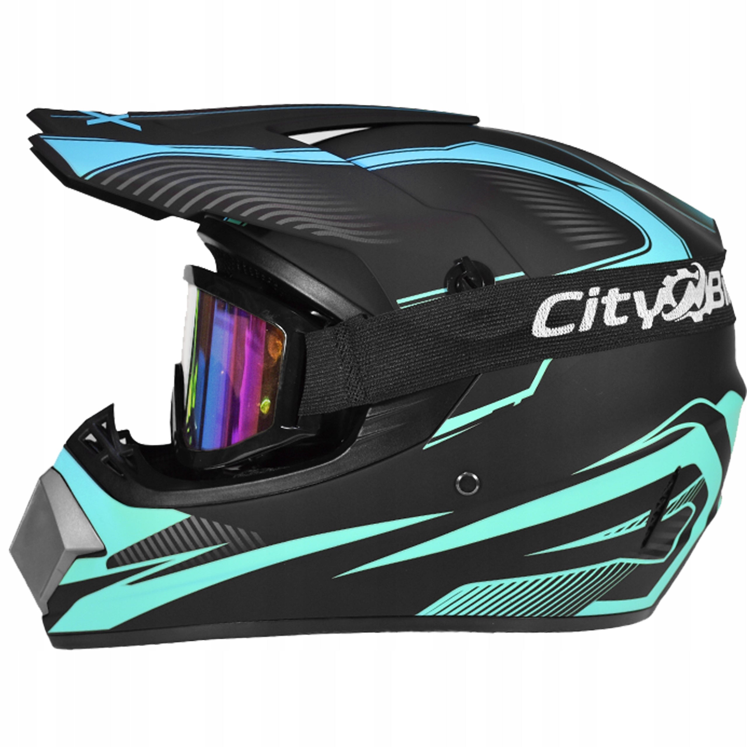 Helmet Goggles Gloves Cross Enduro Quad ATV BMX Bike Scooter black M Manufacturer City-Bike
