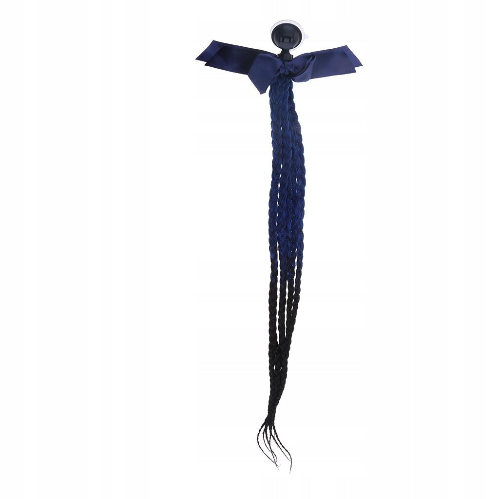 Helmet Hair Helmet Pigtails Gradient Ramp Helmet Braids Black to Blue Manufacturer no brand